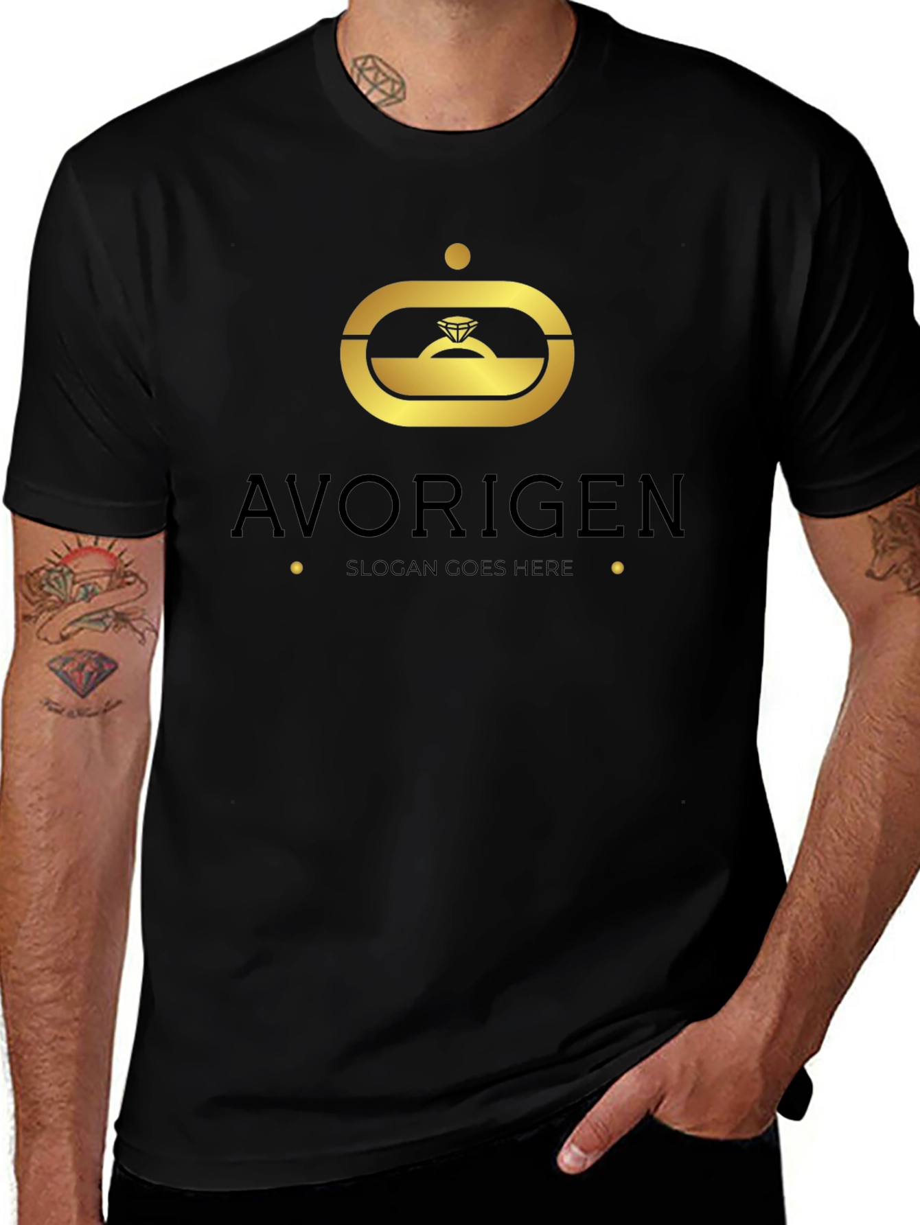 Avorigen Black Graphic T-Shirt