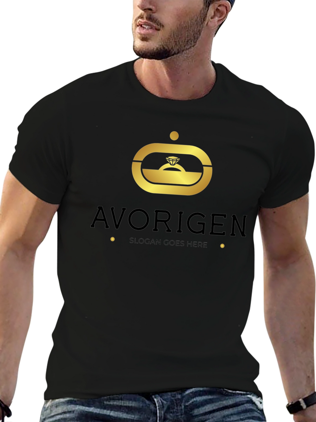 Avorigen Black Graphic T-Shirt