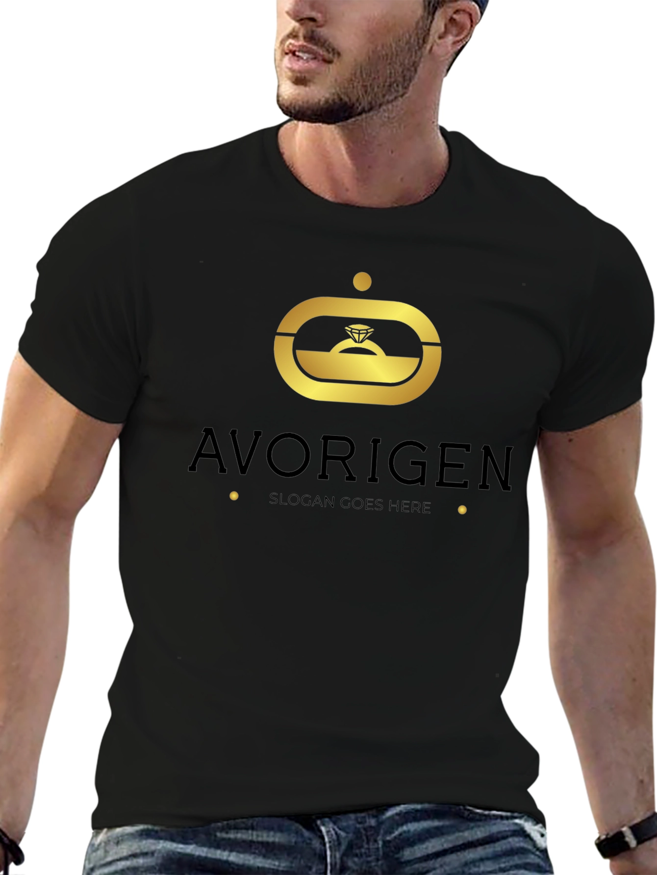 Avorigen Black Graphic T-Shirt