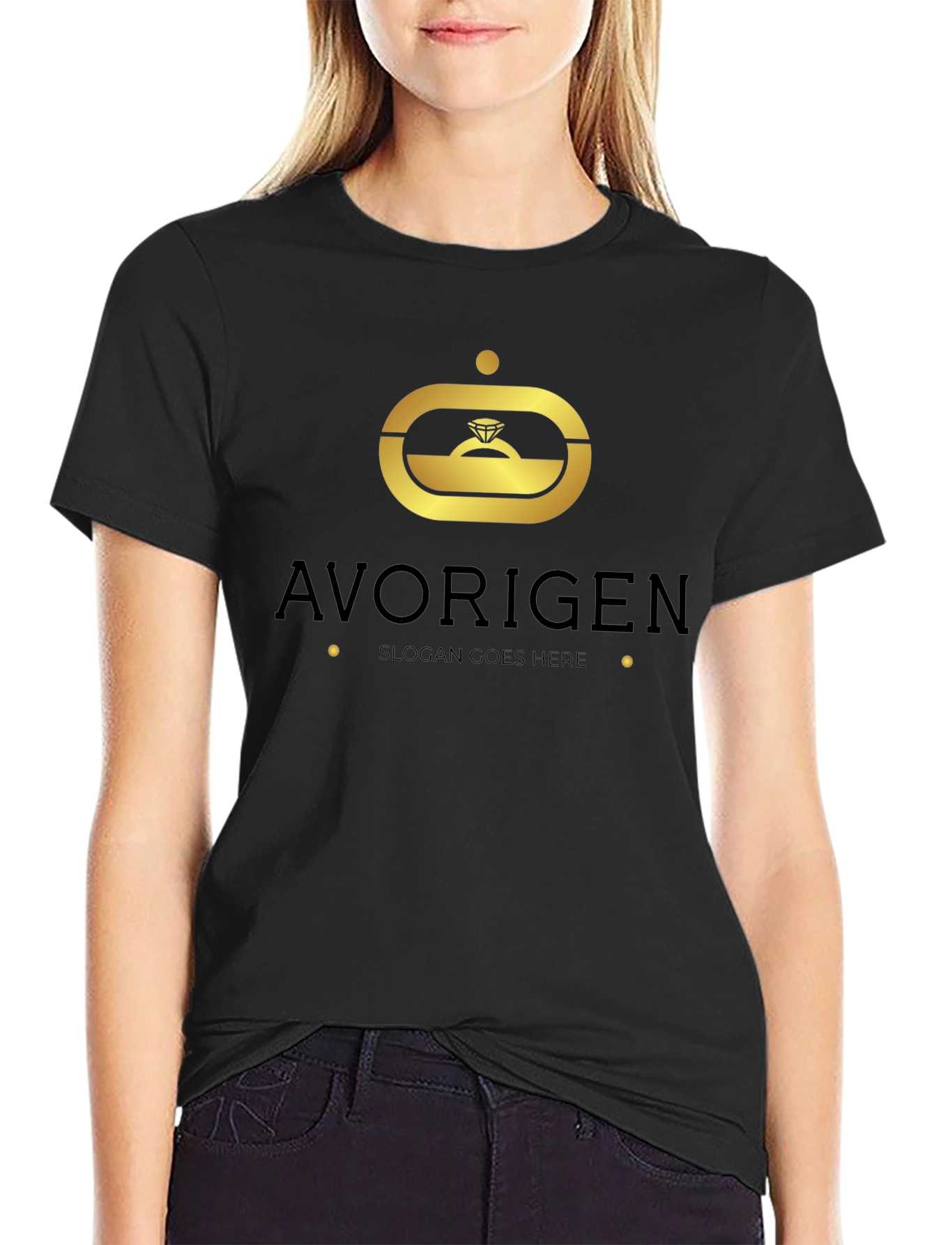 Avorigen Black Graphic T-Shirt