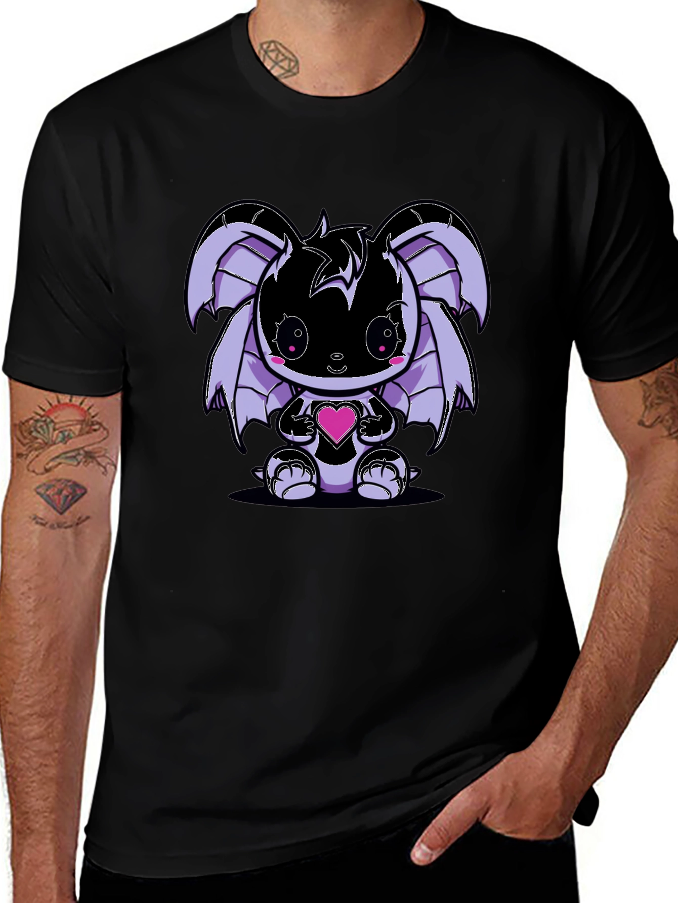 Cute Kawaii Bat Holding Heart T-Shirt