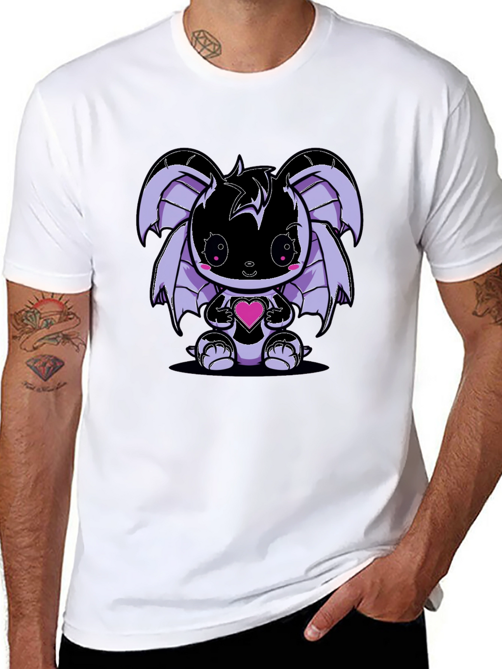 Cute Kawaii Bat Holding Heart T-Shirt