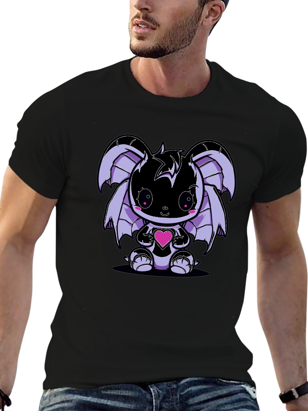 Cute Kawaii Bat Holding Heart T-Shirt