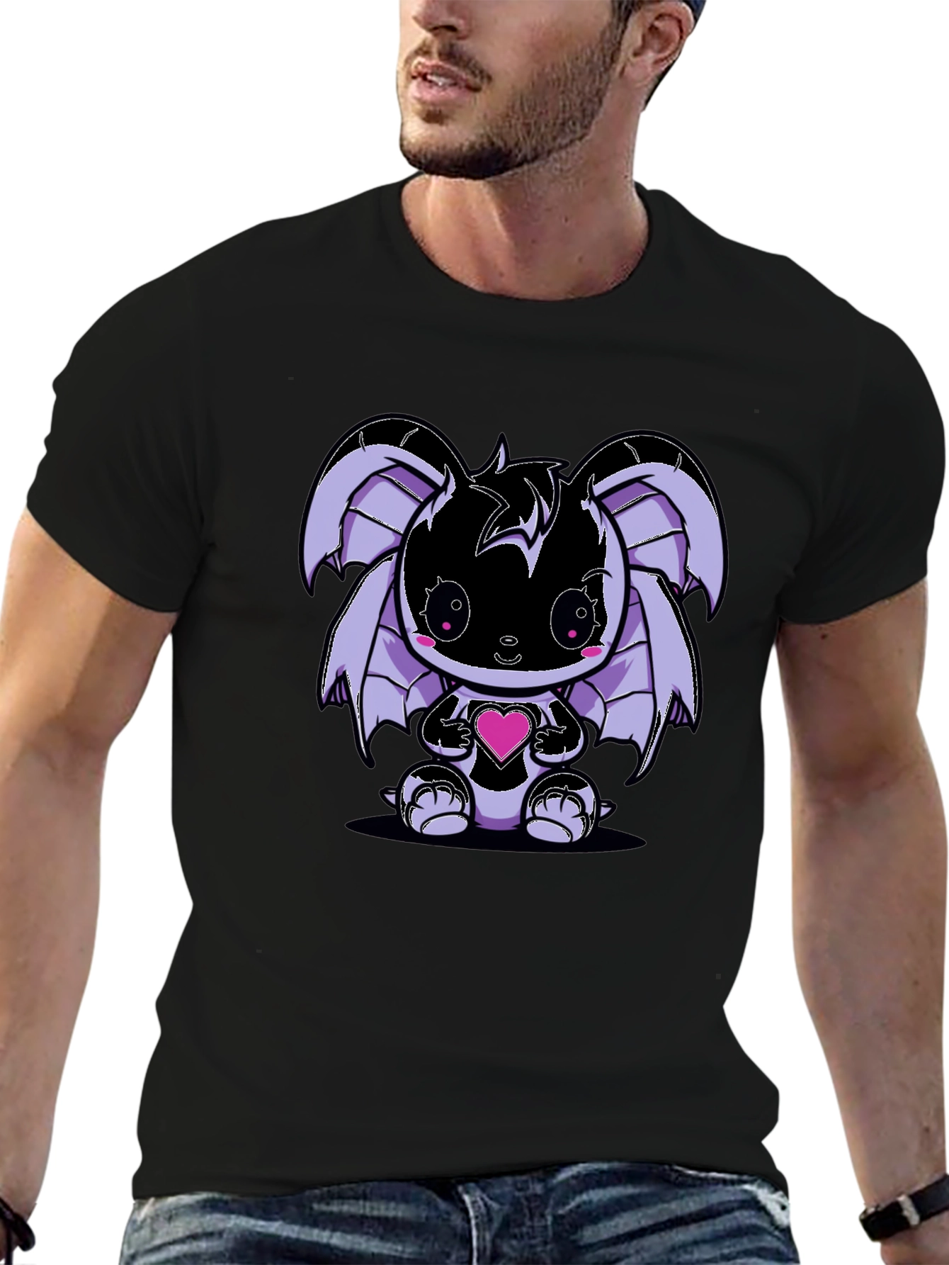 Cute Kawaii Bat Holding Heart T-Shirt