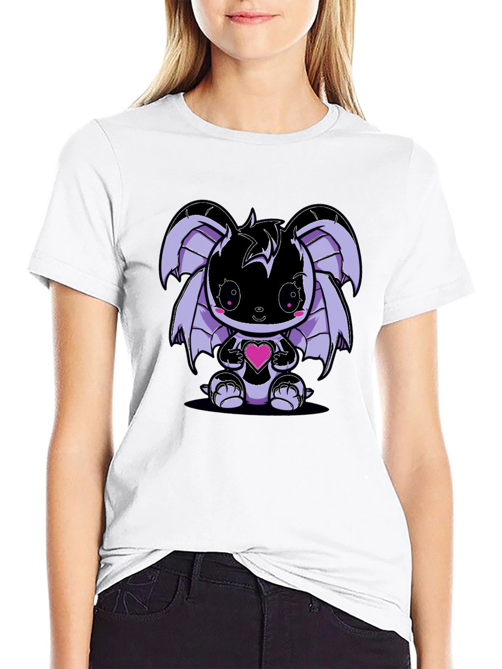 Cute Kawaii Bat Holding Heart T-Shirt