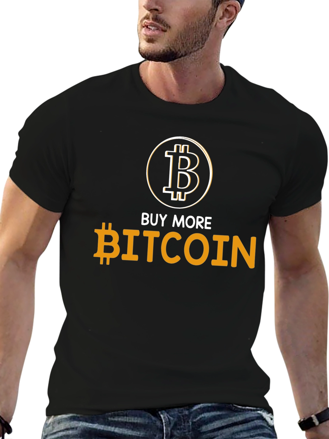 Buy More Bitcoin Black T-Shirt Crypto Currency Tee