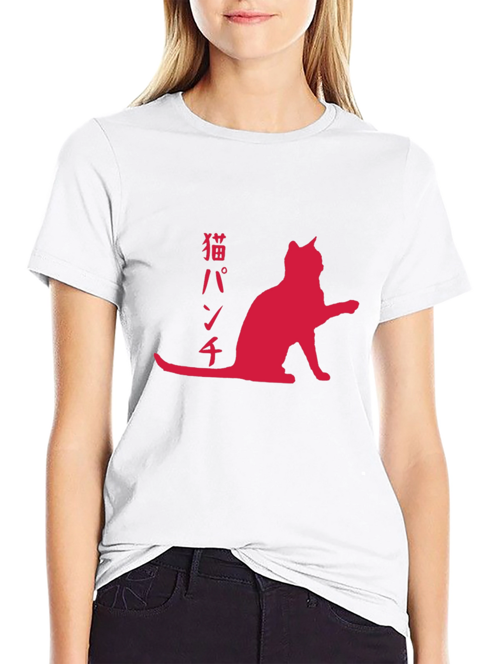 Cat Punch T-Shirt - Red Graphic Print