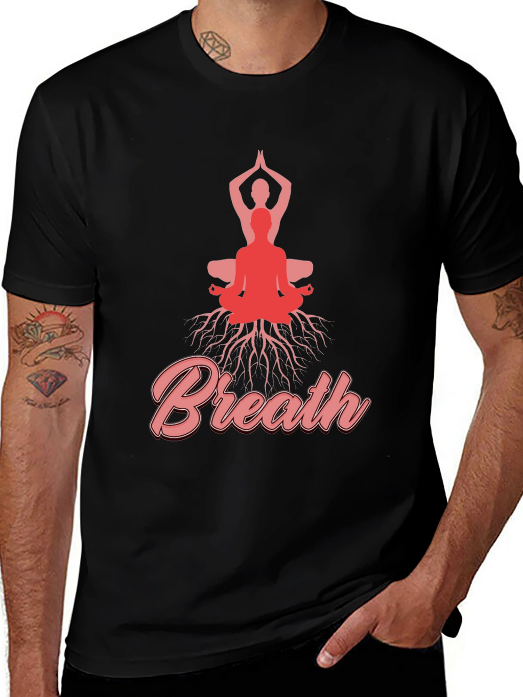 Breathe Yoga T-Shirt Meditative Design