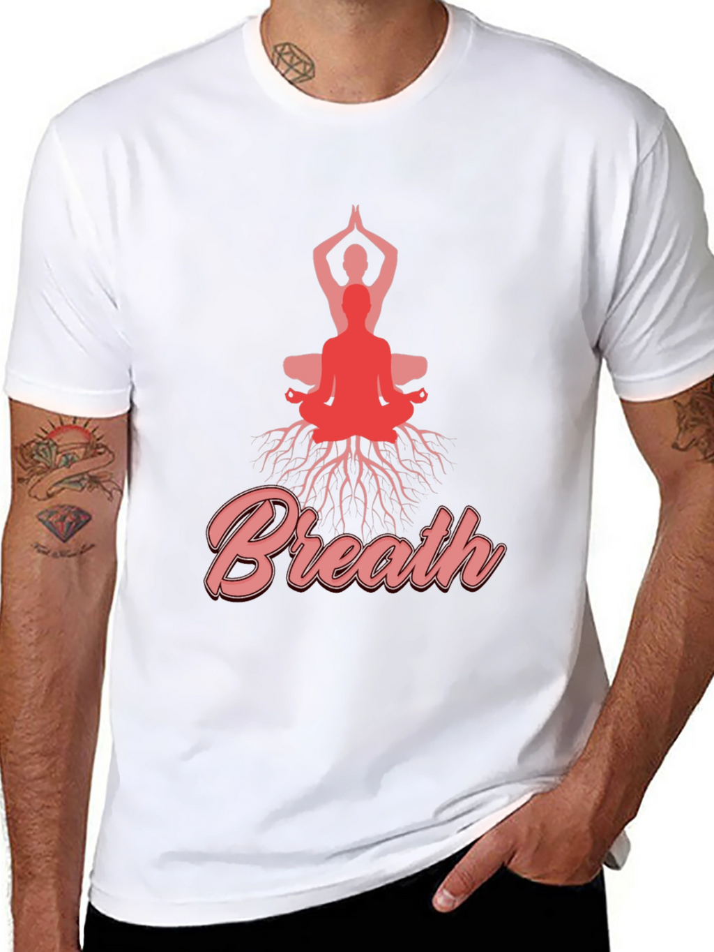 Breathe Yoga T-Shirt Meditative Design