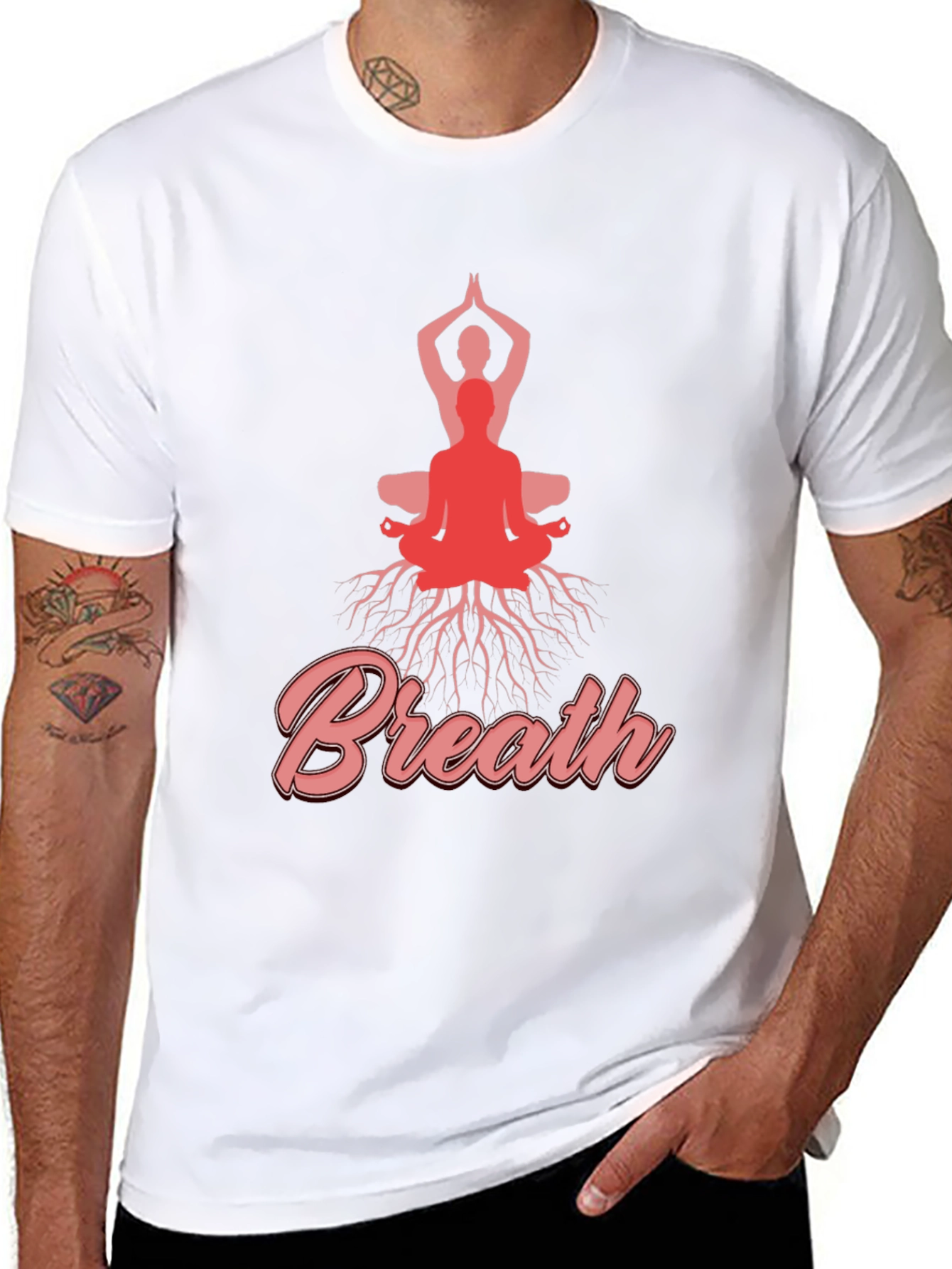 Breathe Yoga T-Shirt Meditative Design