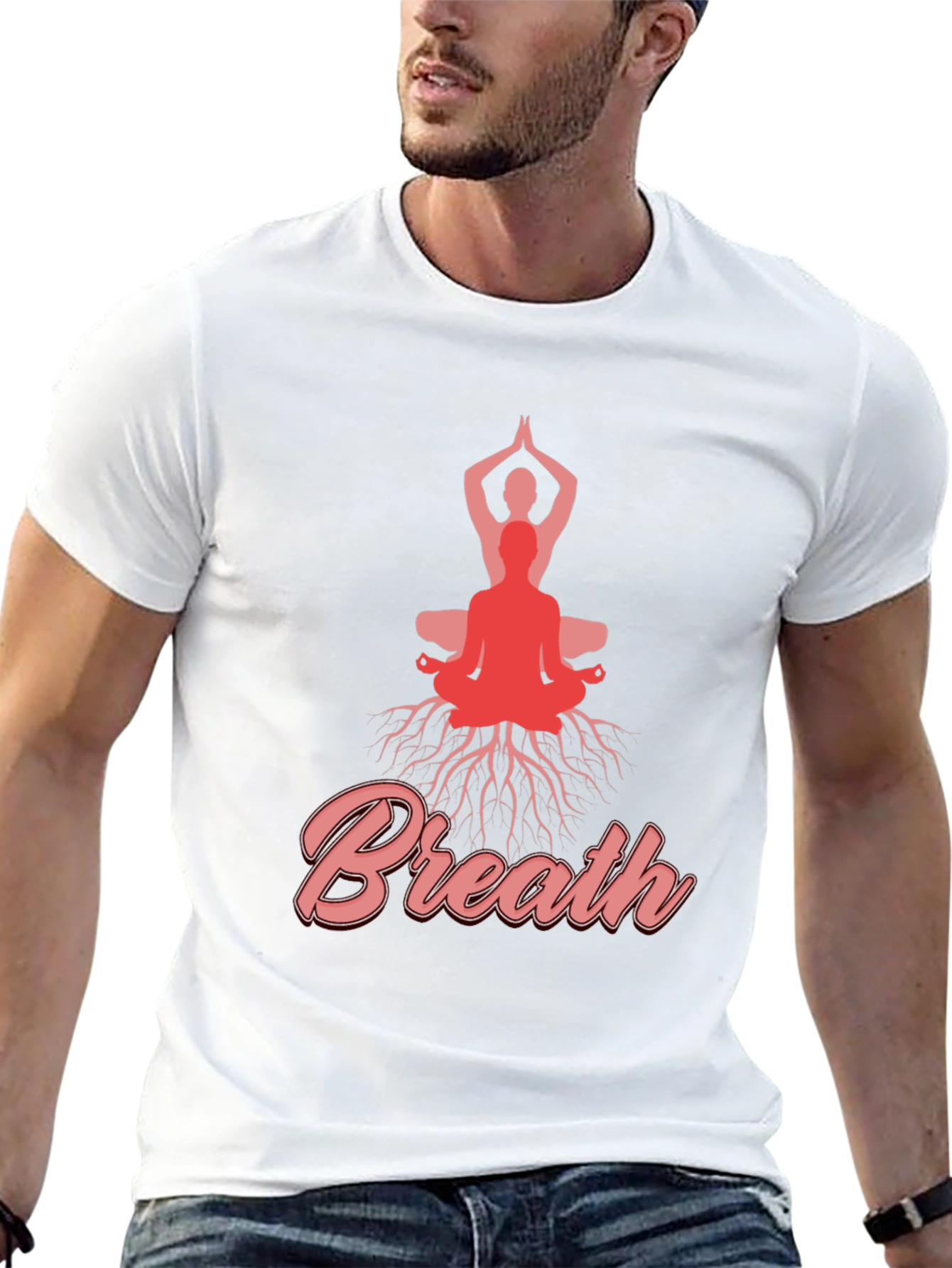 Breathe Yoga T-Shirt Meditative Design