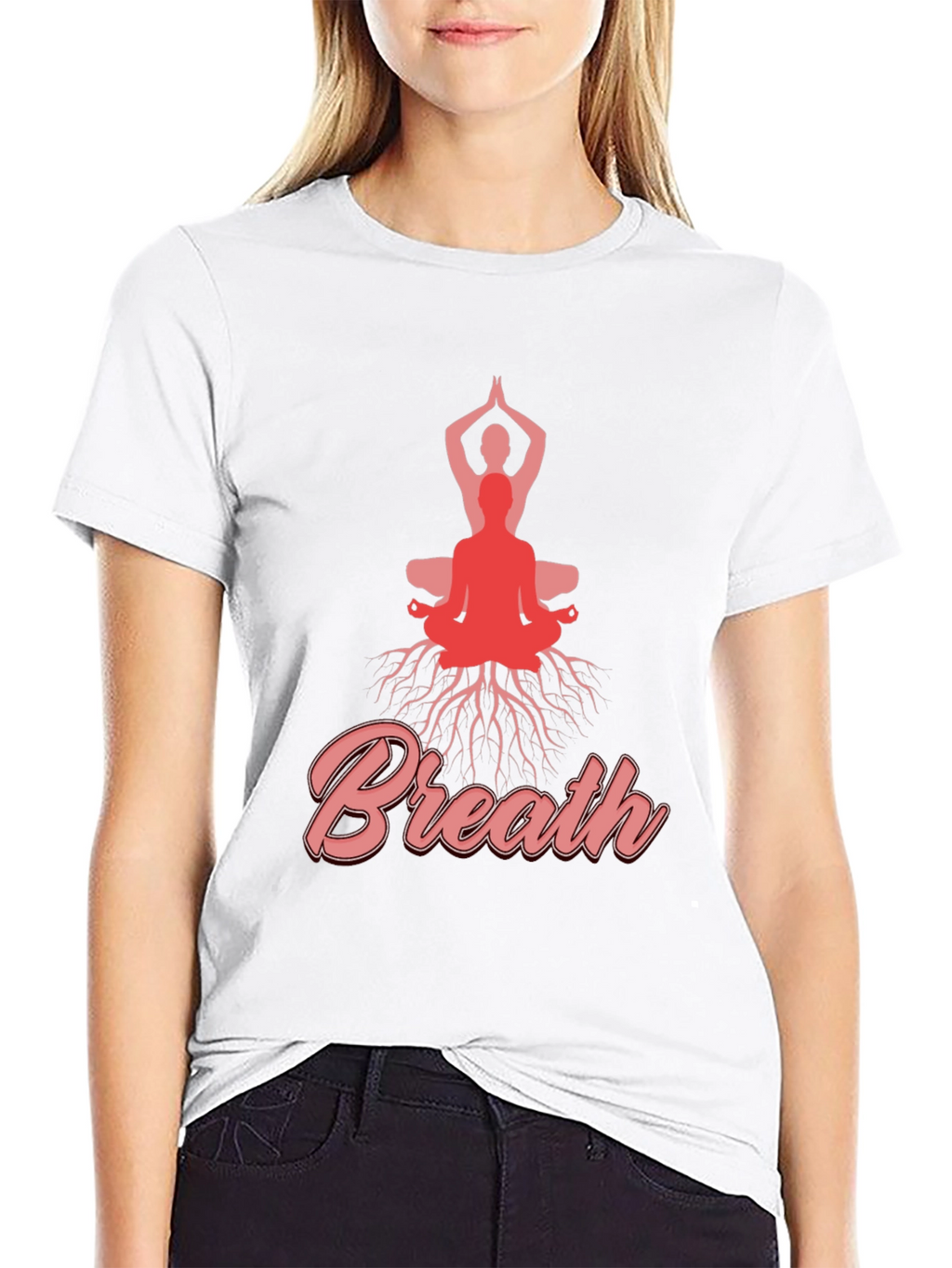 Breathe Yoga T-Shirt Meditative Design