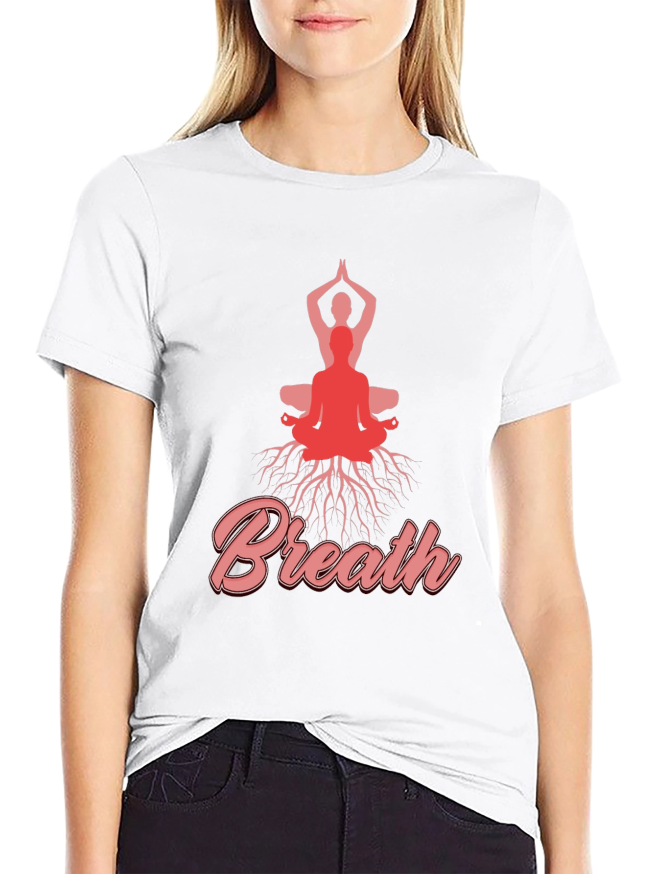 Breathe Yoga T-Shirt Meditative Design