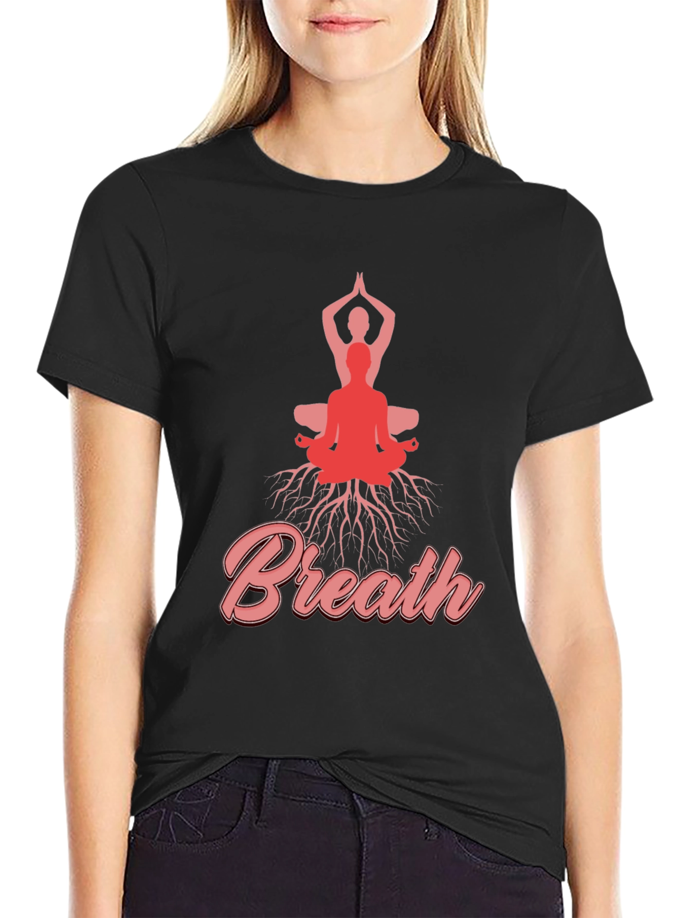 Breathe Yoga T-Shirt Meditative Design