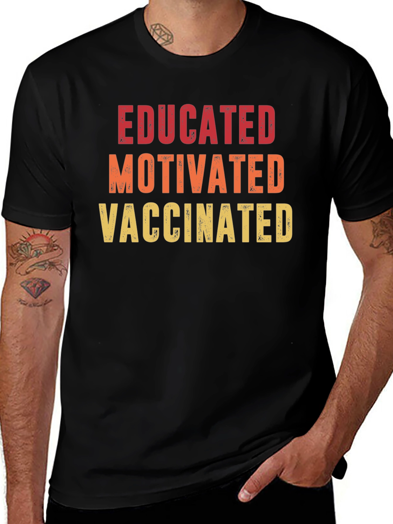 Educated Motivated Vaccinated Graphic Tee