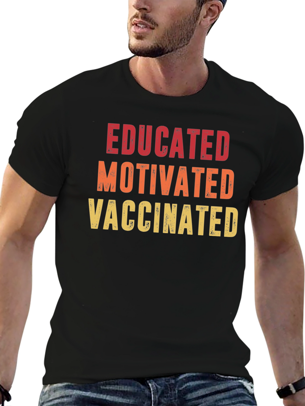 Educated Motivated Vaccinated Graphic Tee