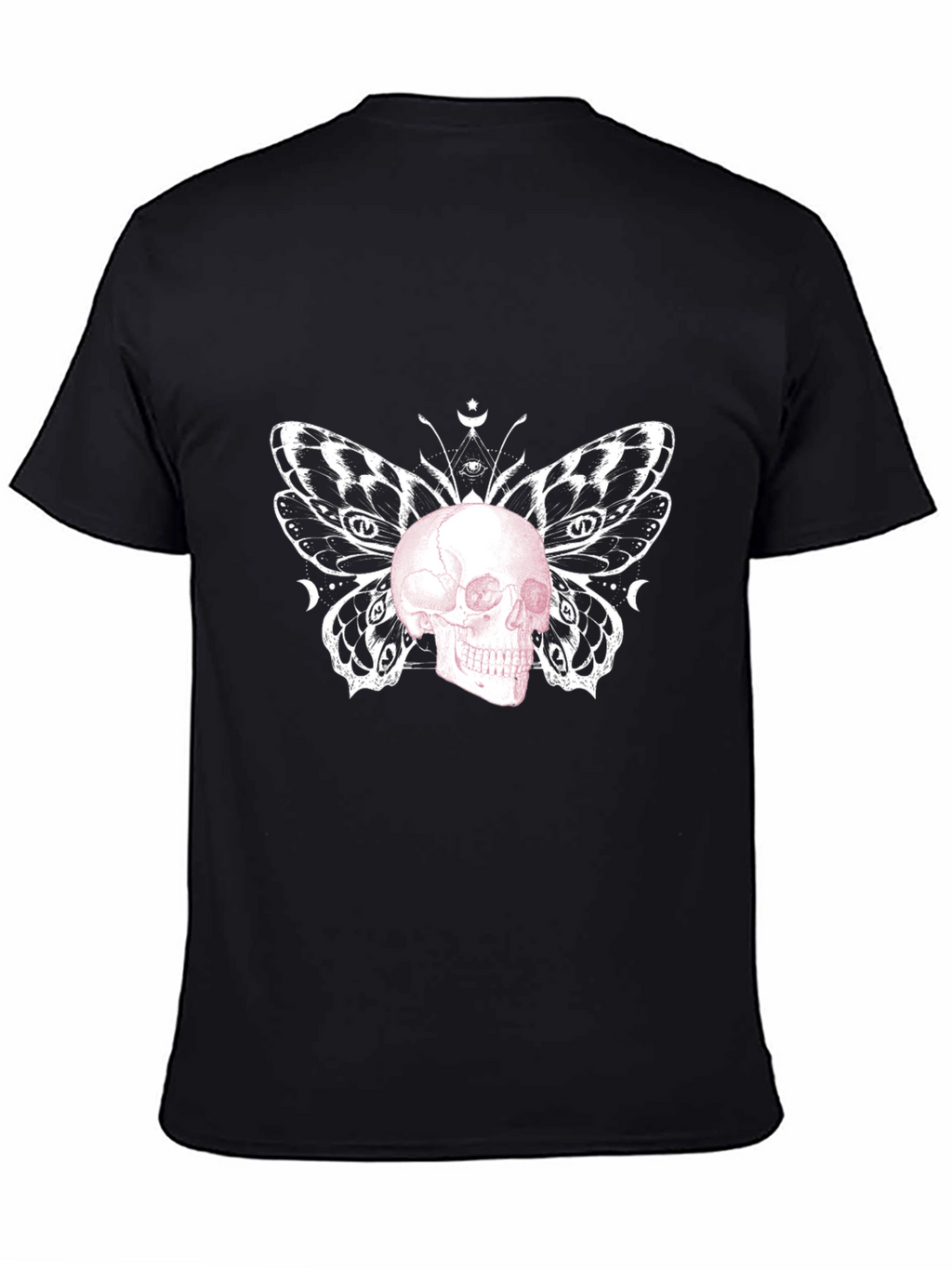 Skull Butterfly Graphic Tee - Black