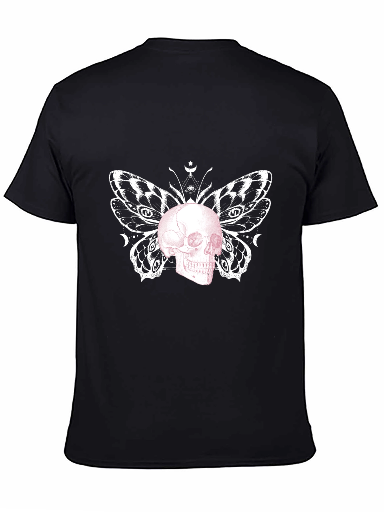 Skull Butterfly Graphic Tee - Black
