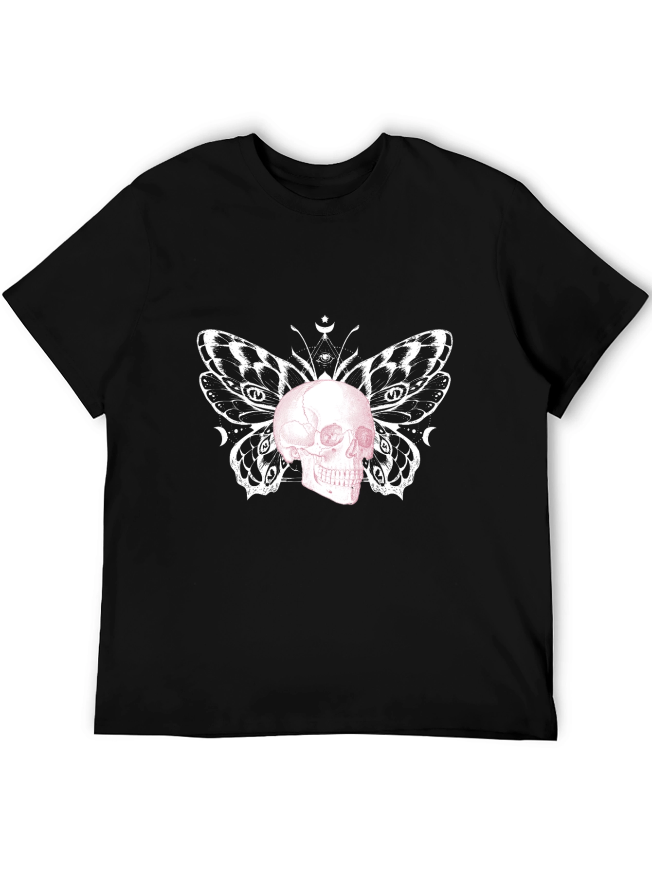 Skull Butterfly Graphic Tee - Black
