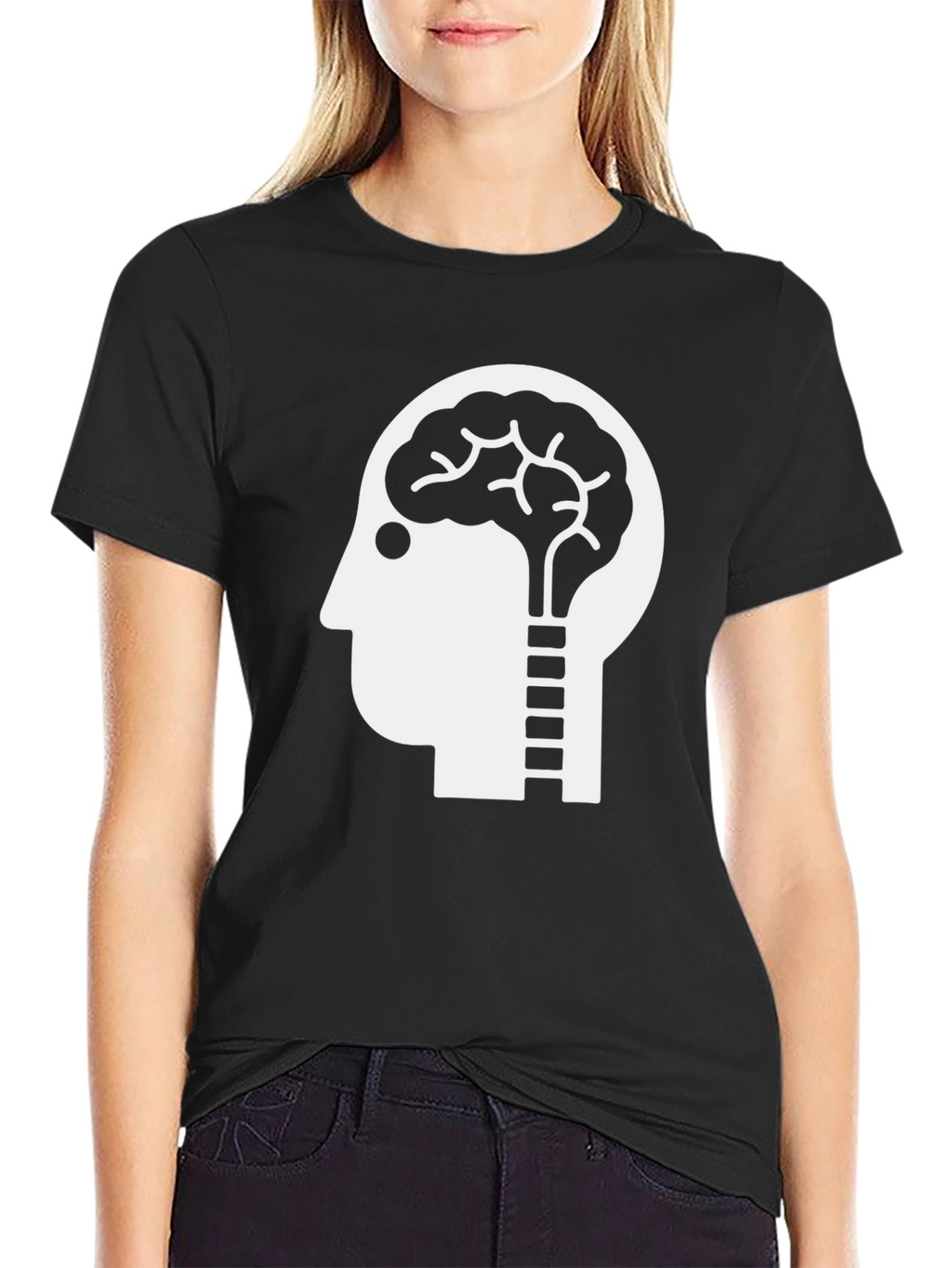 Brainy Head T-Shirt - Black Graphic Tee
