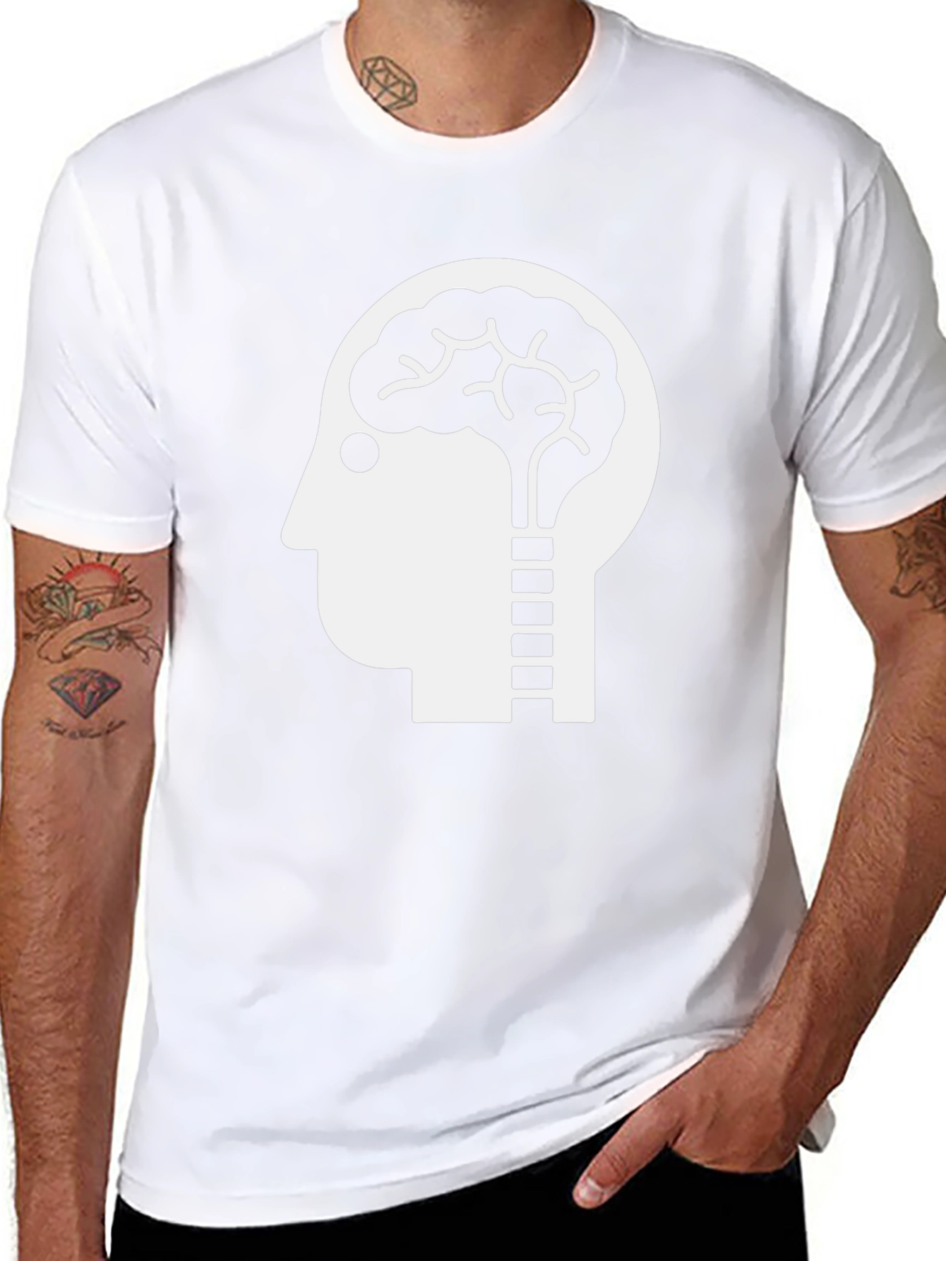 Brainy Head T-Shirt - Black Graphic Tee