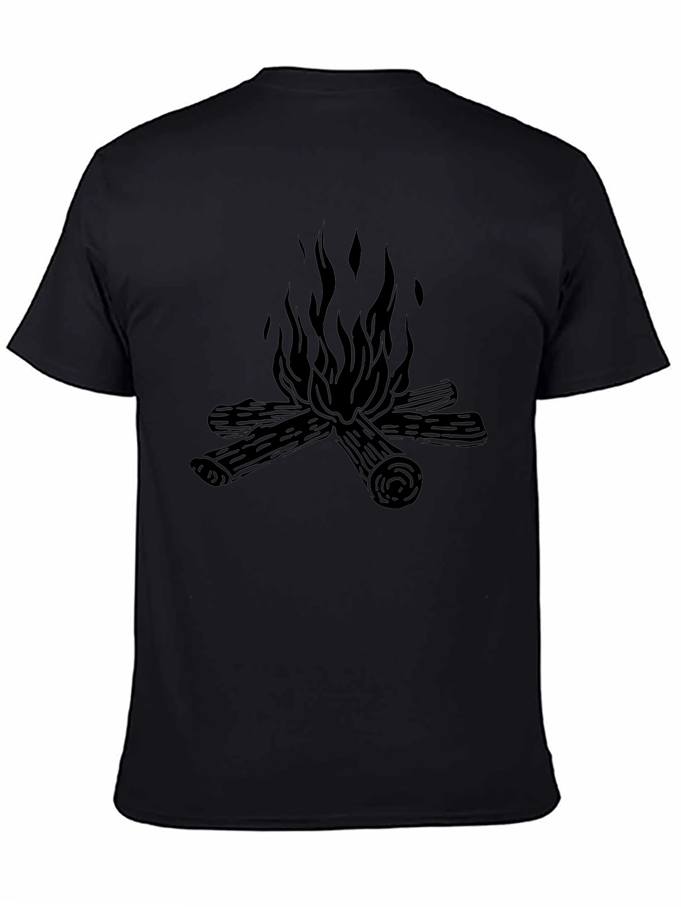 Campfire Graphic Tee - Soft Black Cotton T-Shirt