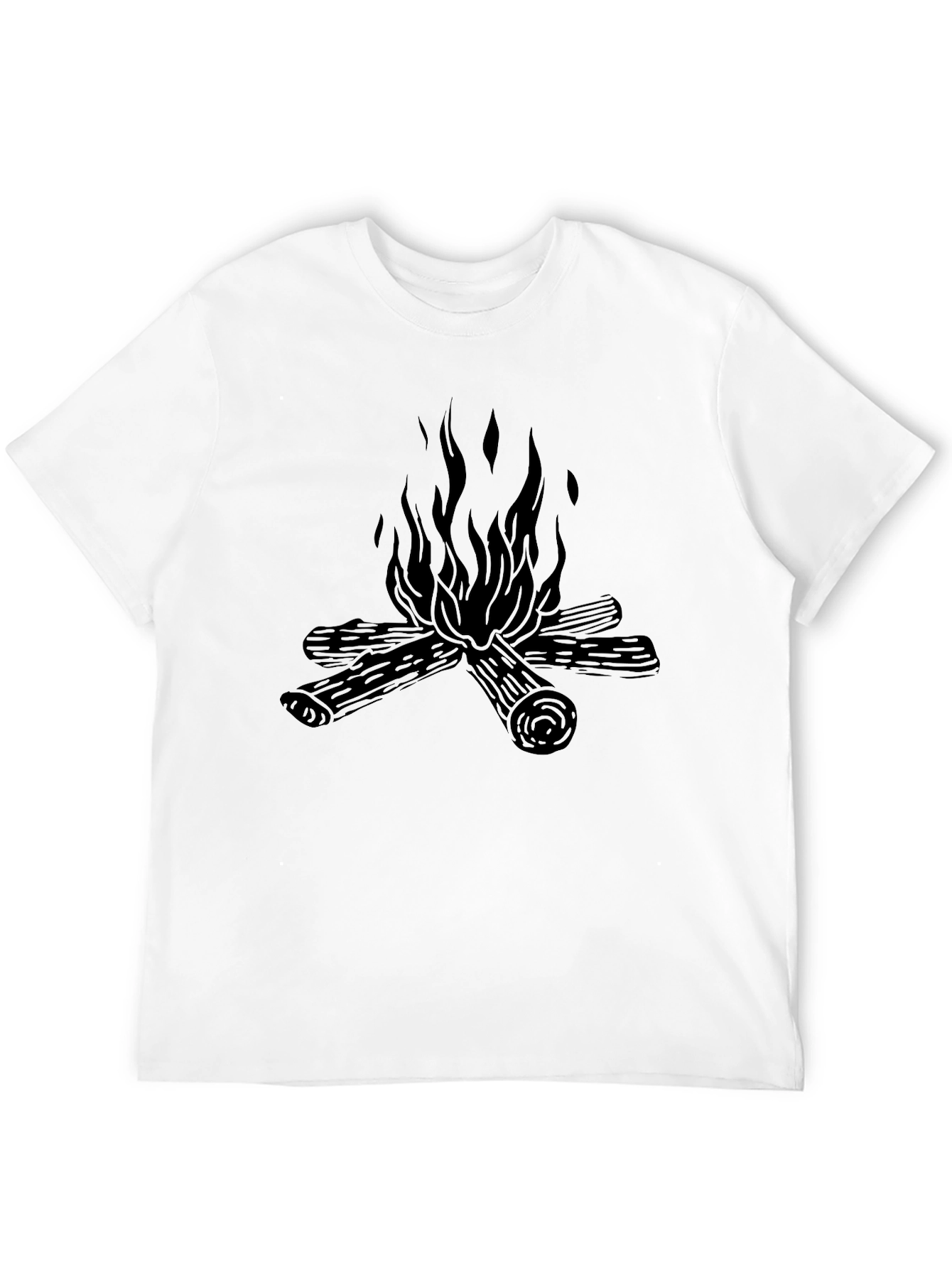 Campfire Graphic Tee - Soft Black Cotton T-Shirt