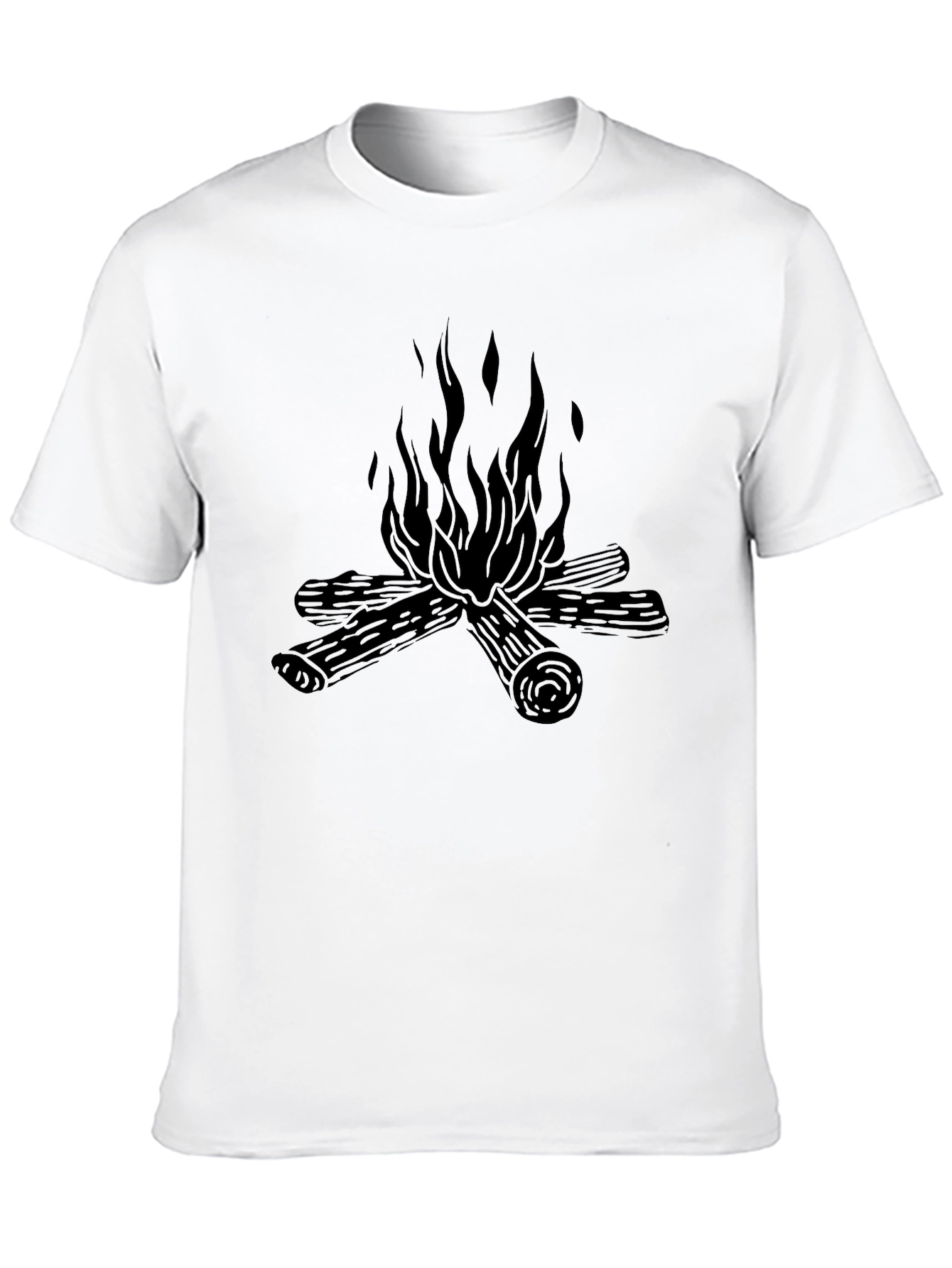 Campfire Graphic Tee - Soft Black Cotton T-Shirt