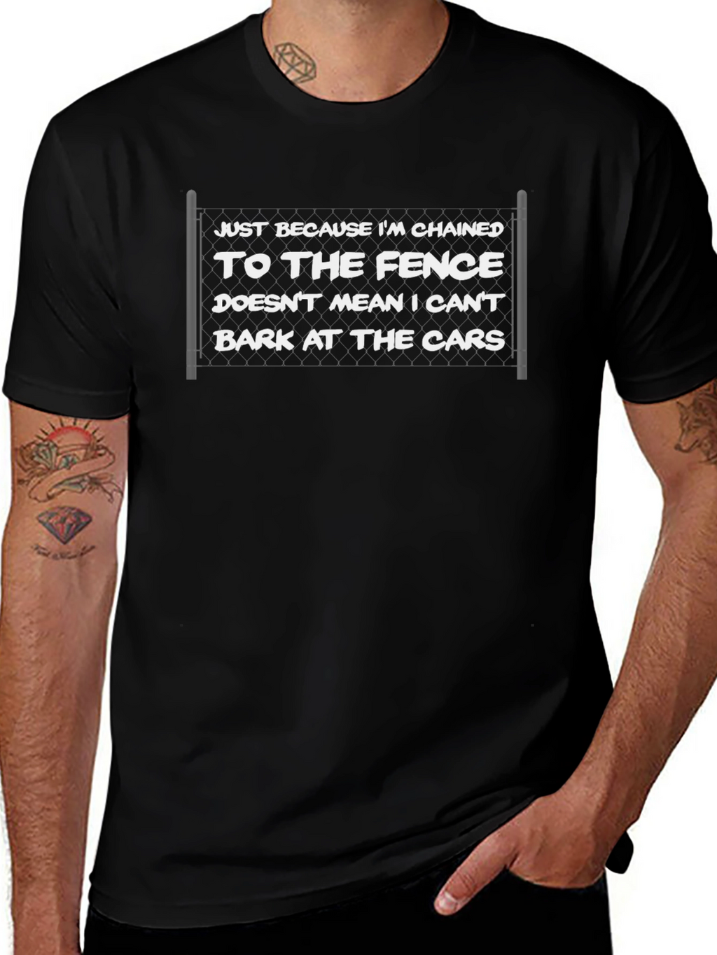 Chained to the Fence Funny T-Shirt
