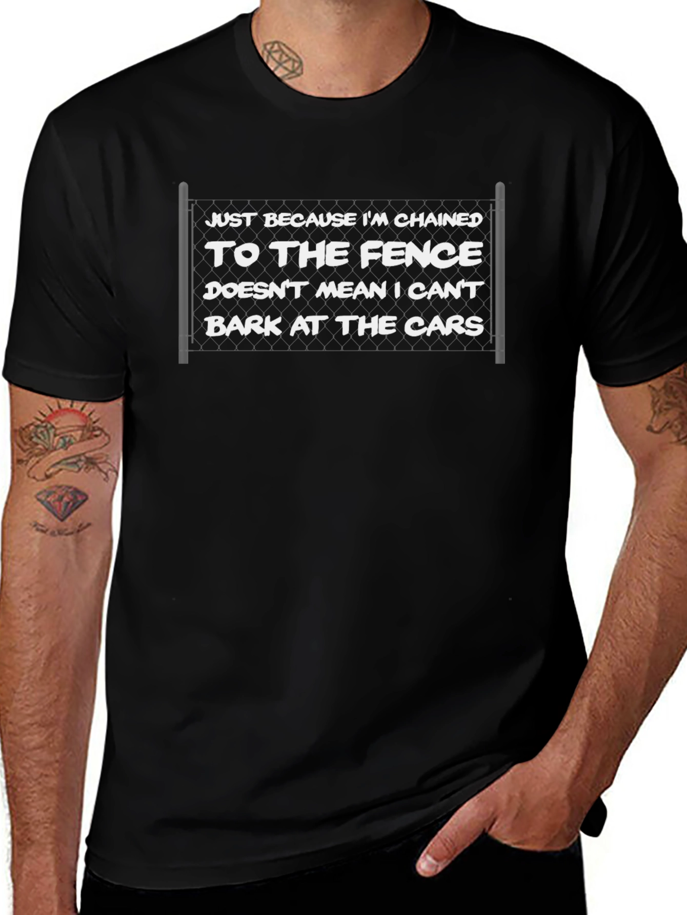 Chained to the Fence Funny T-Shirt