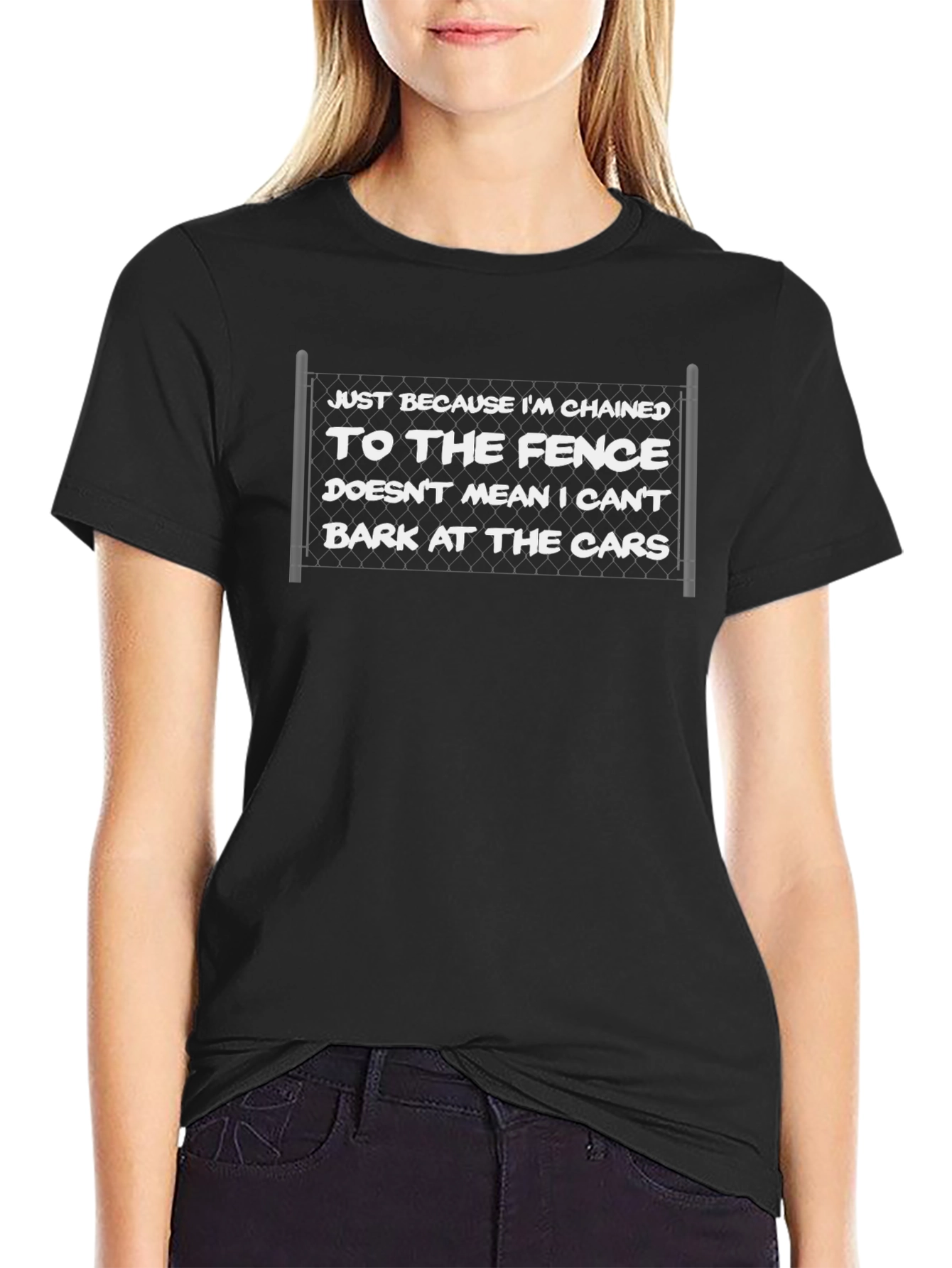 Chained to the Fence Funny T-Shirt