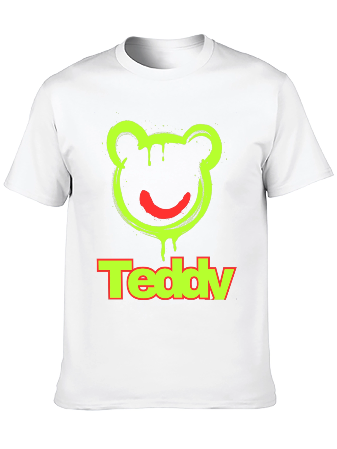 Teddy Bear Graphic Tee -  Modern Crewneck T-Shirt