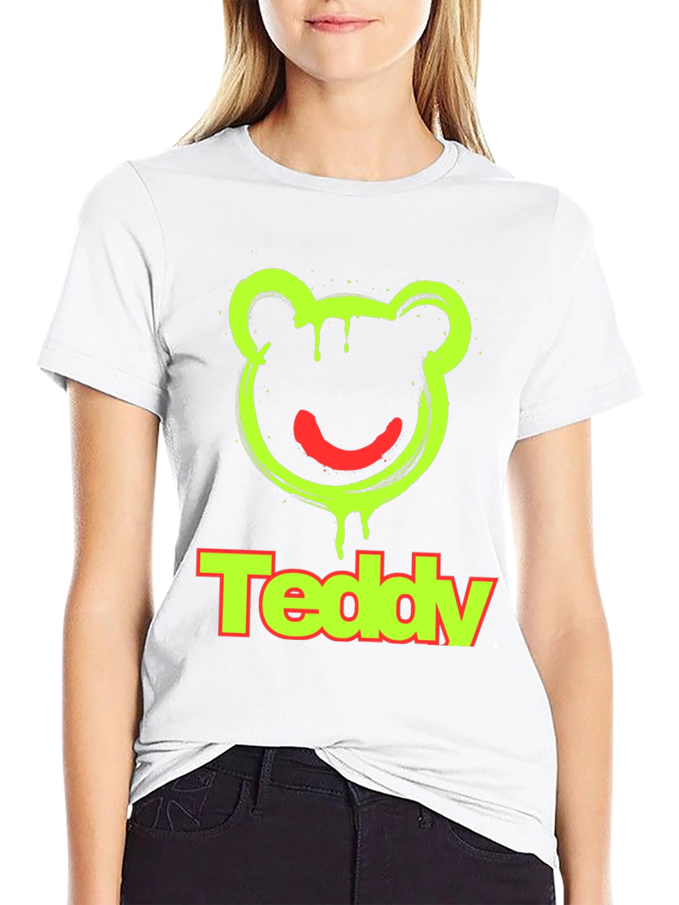 Teddy Bear Graphic Tee -  Modern Crewneck T-Shirt