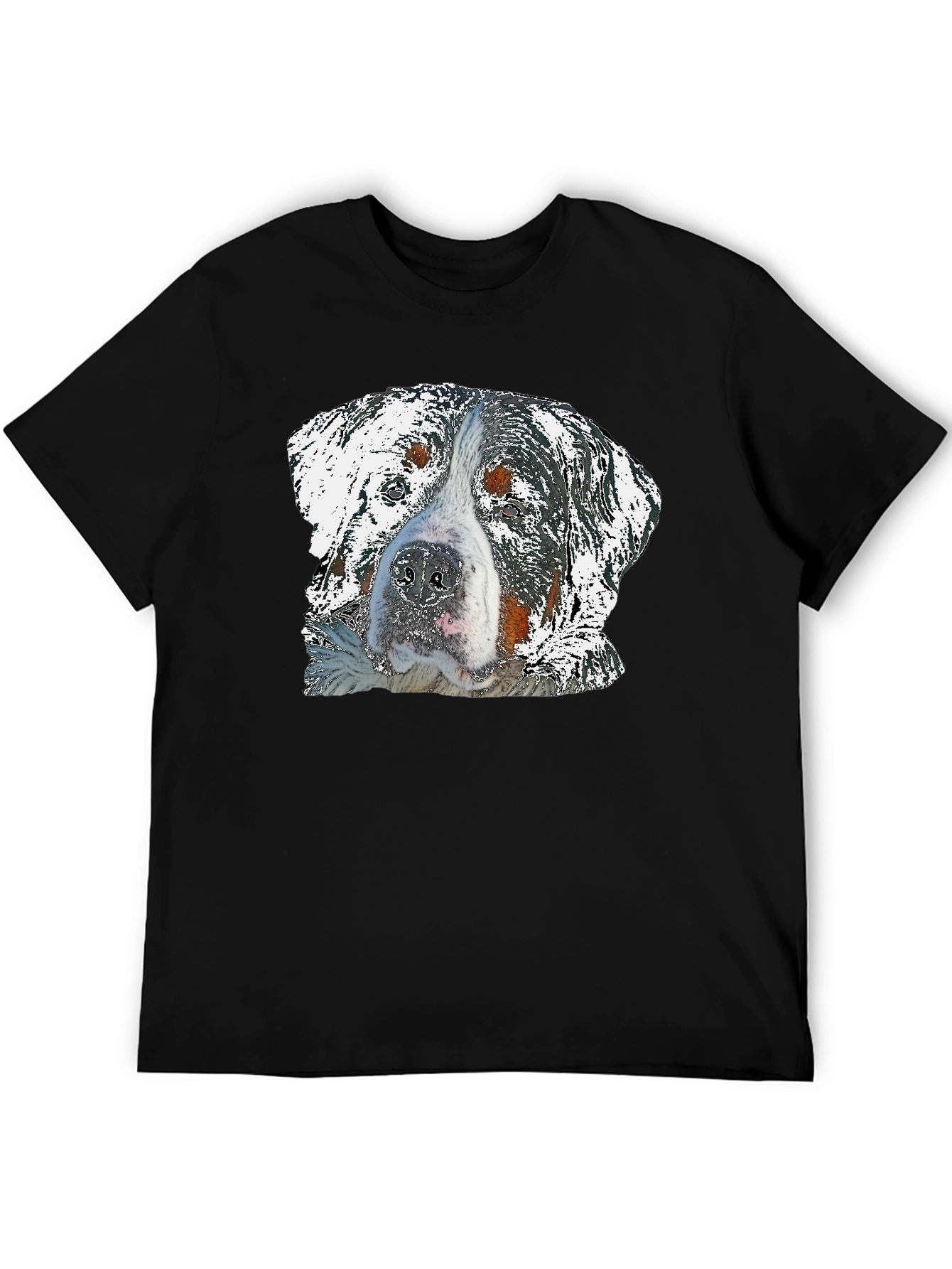 Dog Graphic Black T-Shirt for Men
