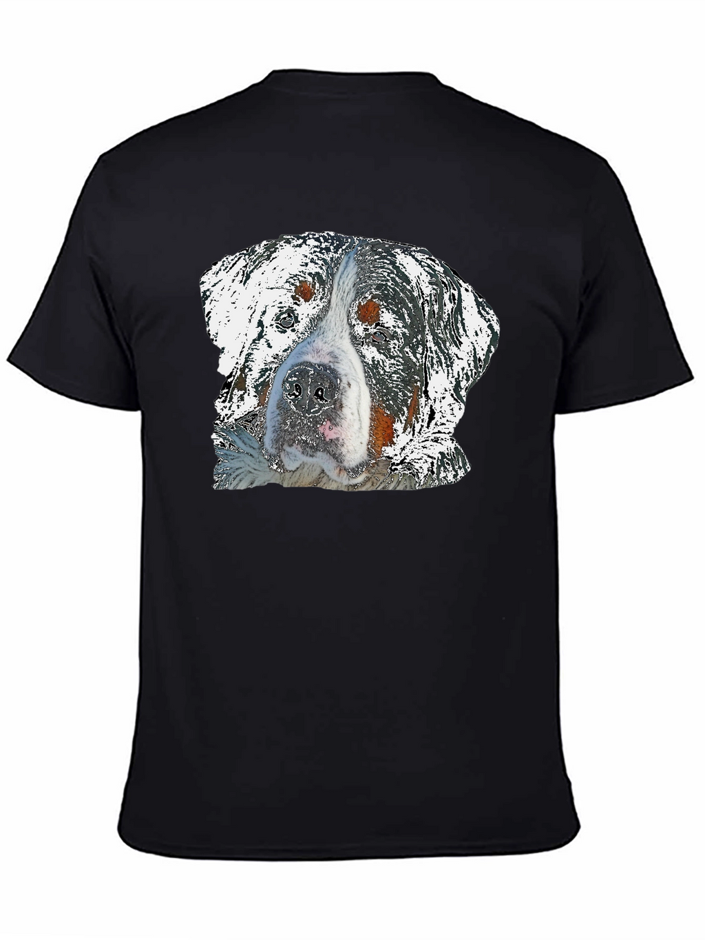 Dog Graphic Black T-Shirt for Men