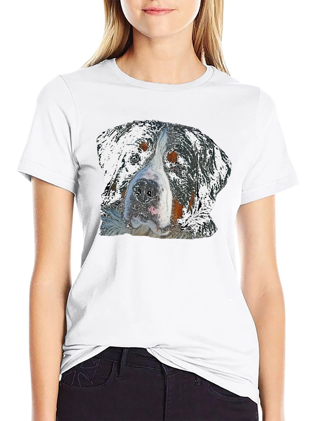 Dog Graphic Black T-Shirt for Men