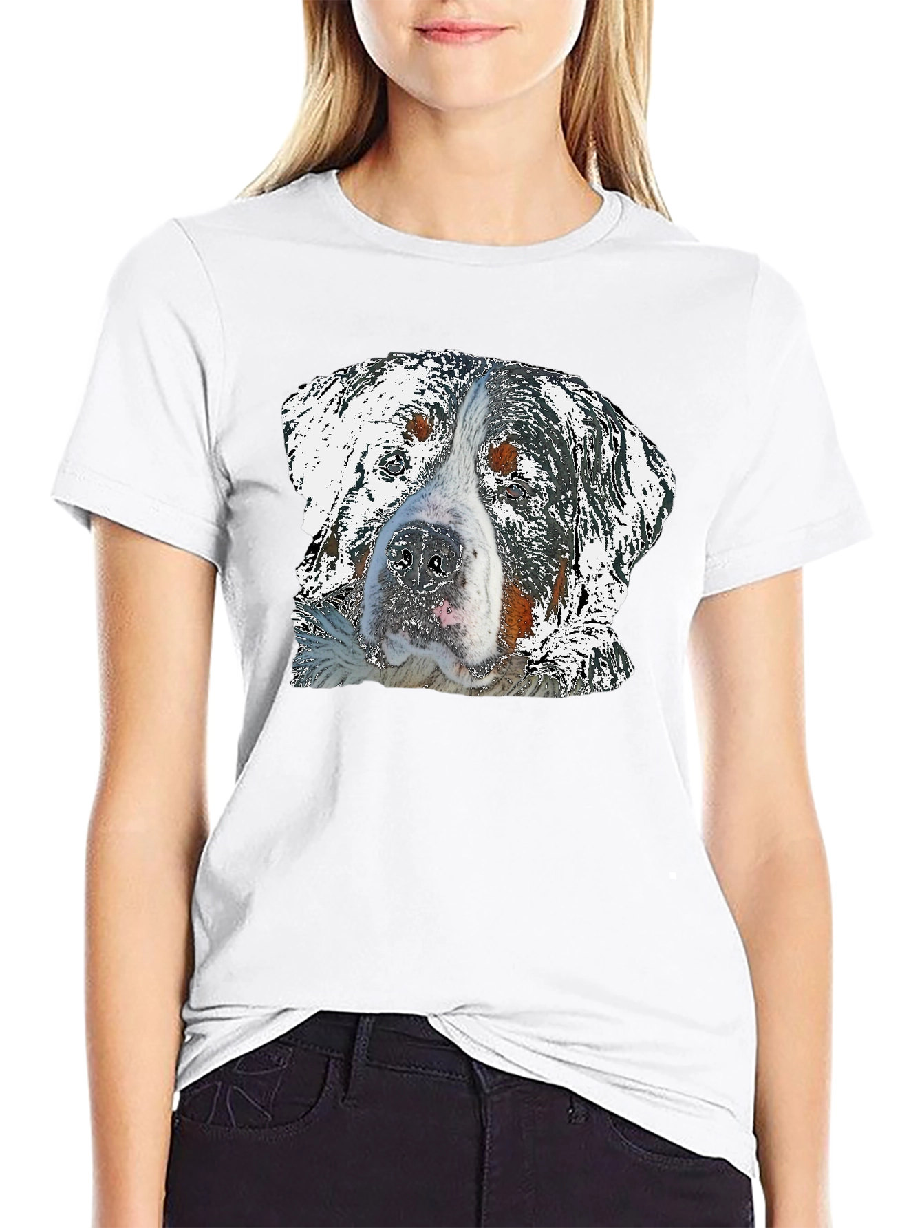 Dog Graphic Black T-Shirt for Men
