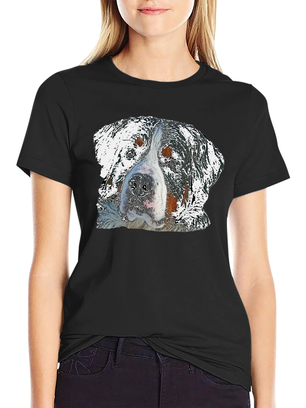 Dog Graphic Black T-Shirt for Men