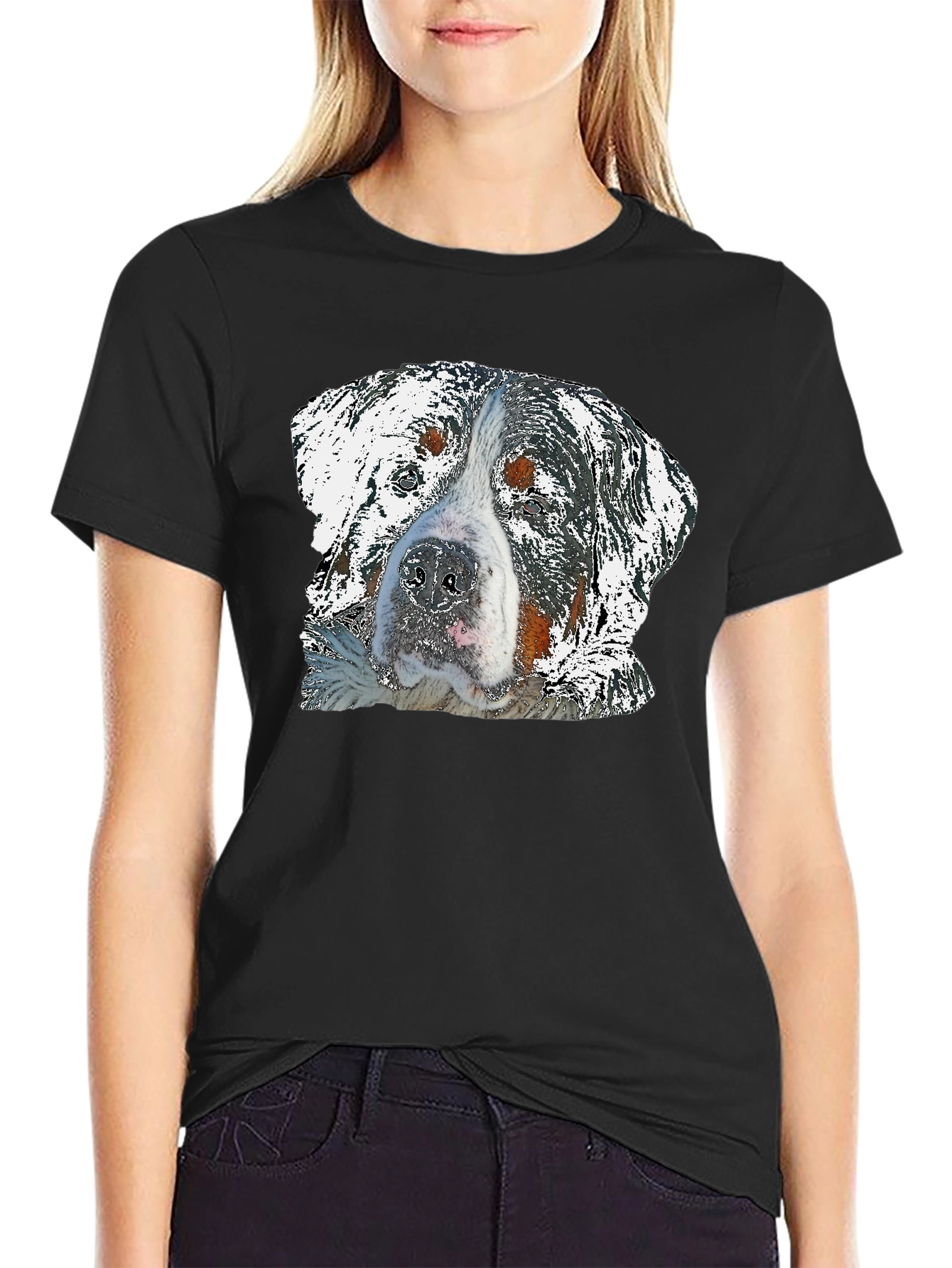 Dog Graphic Black T-Shirt for Men
