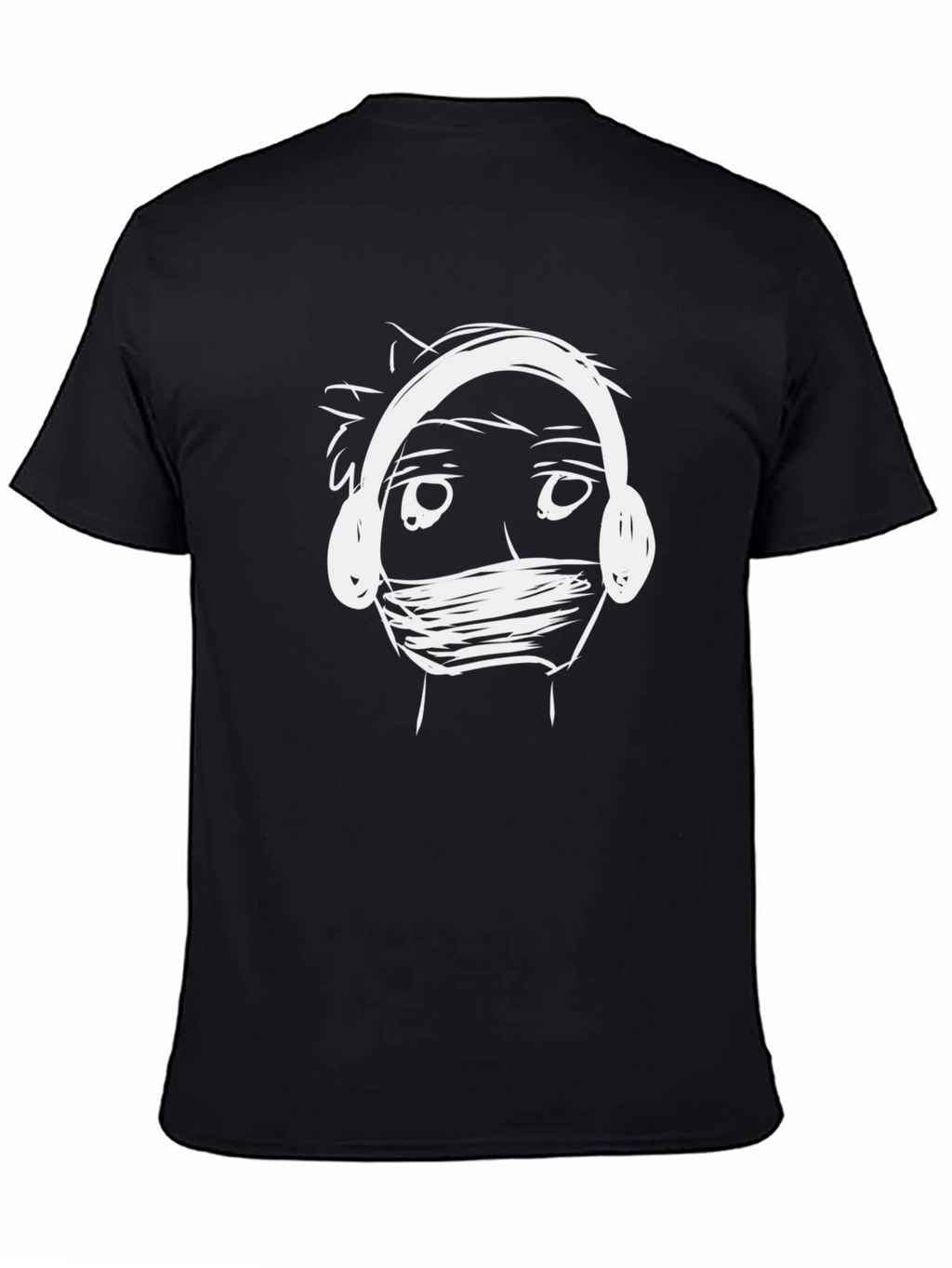 Abstract Doodle Graphic Black T-Shirt