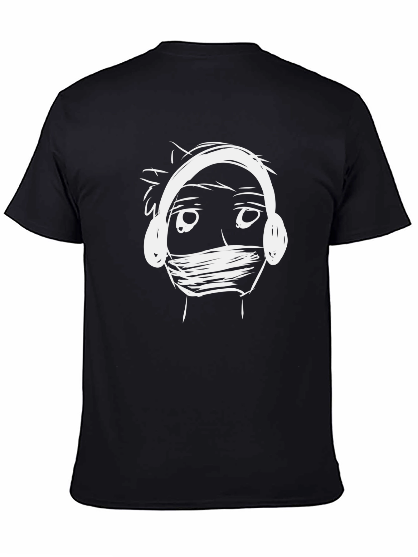 Abstract Doodle Graphic Black T-Shirt