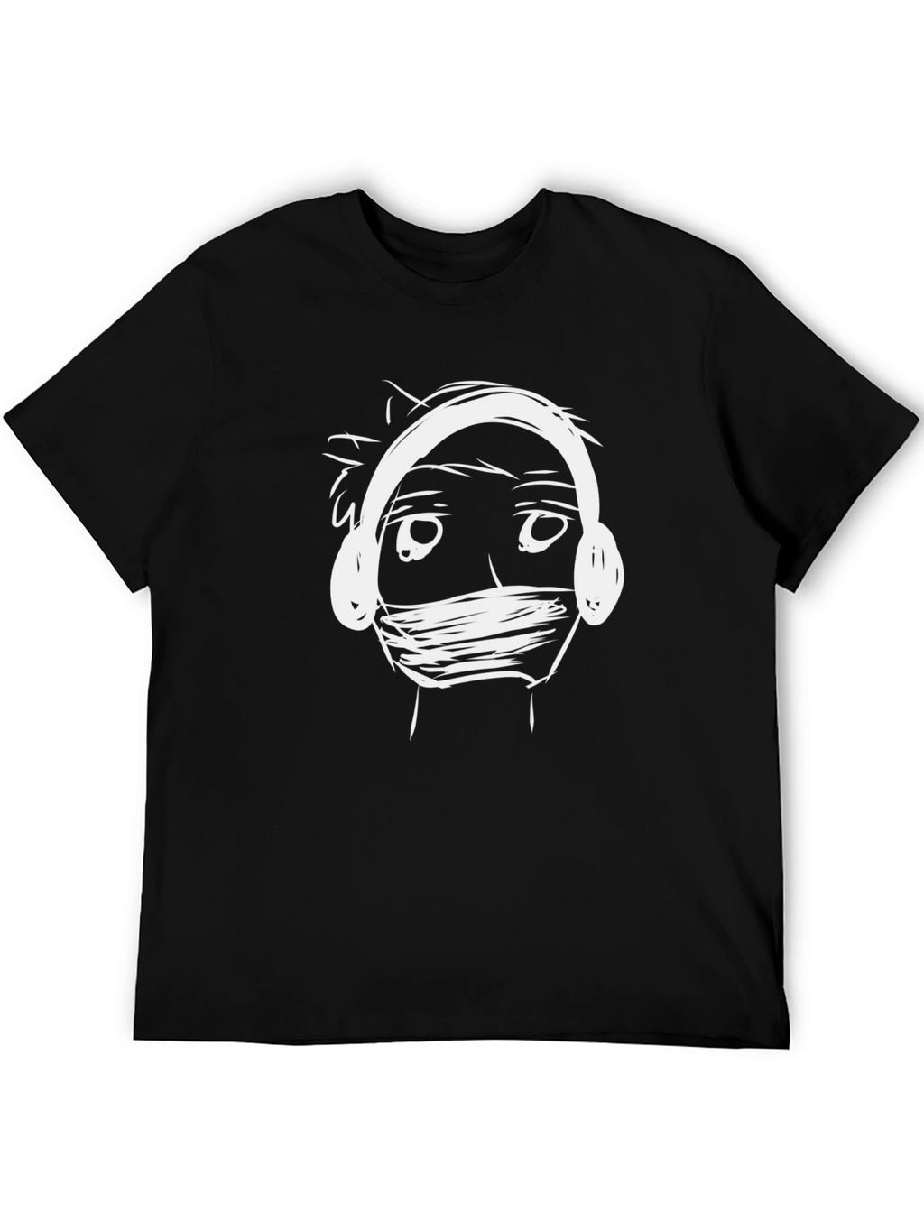 Abstract Doodle Graphic Black T-Shirt