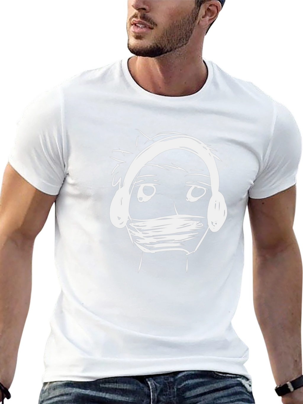 Abstract Doodle Graphic Black T-Shirt