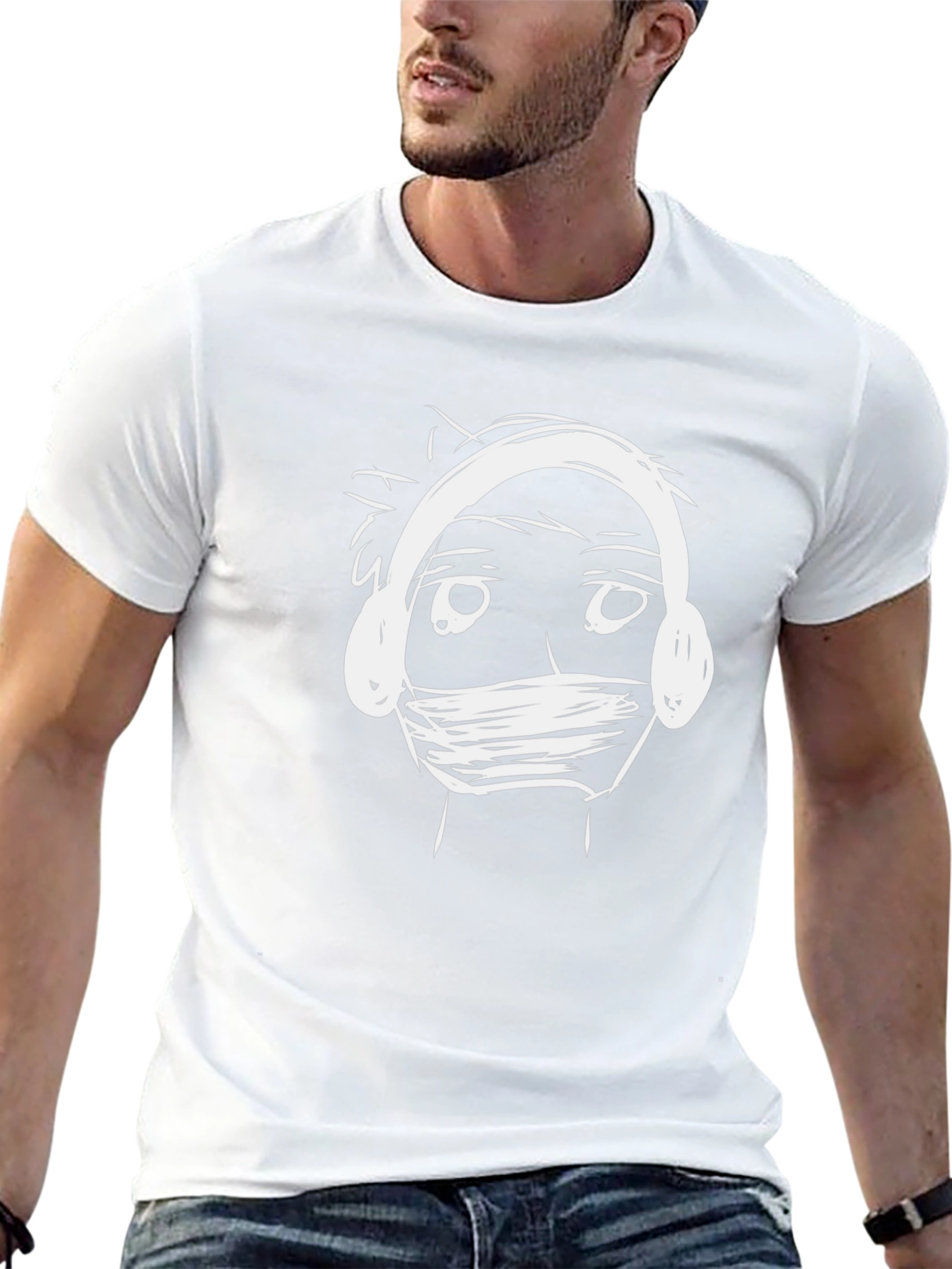 Abstract Doodle Graphic Black T-Shirt