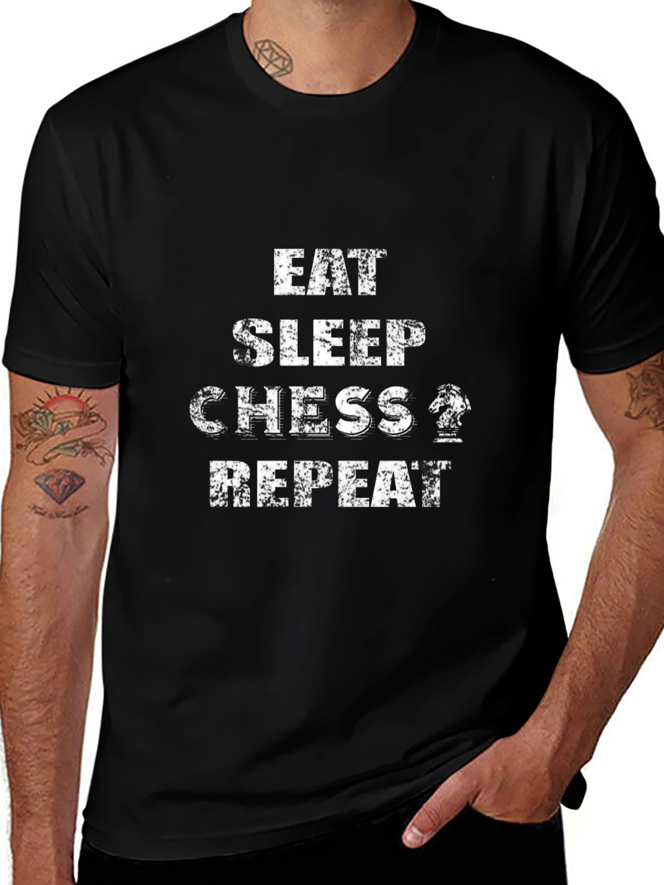 Eat Sleep Chess Repeat Black T-Shirt
