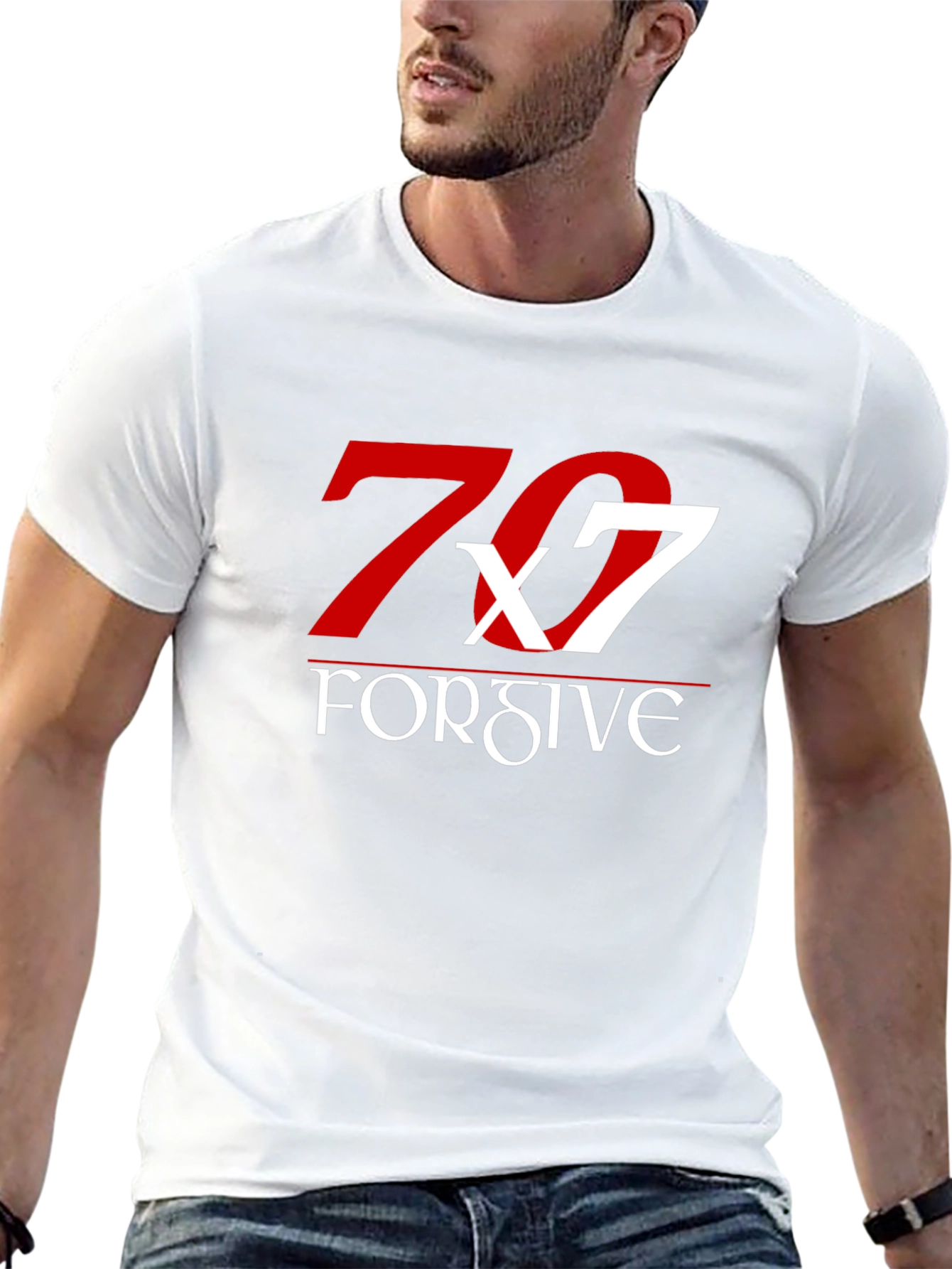 70x7 Forgive Graphic Tee - Soft Black Cotton