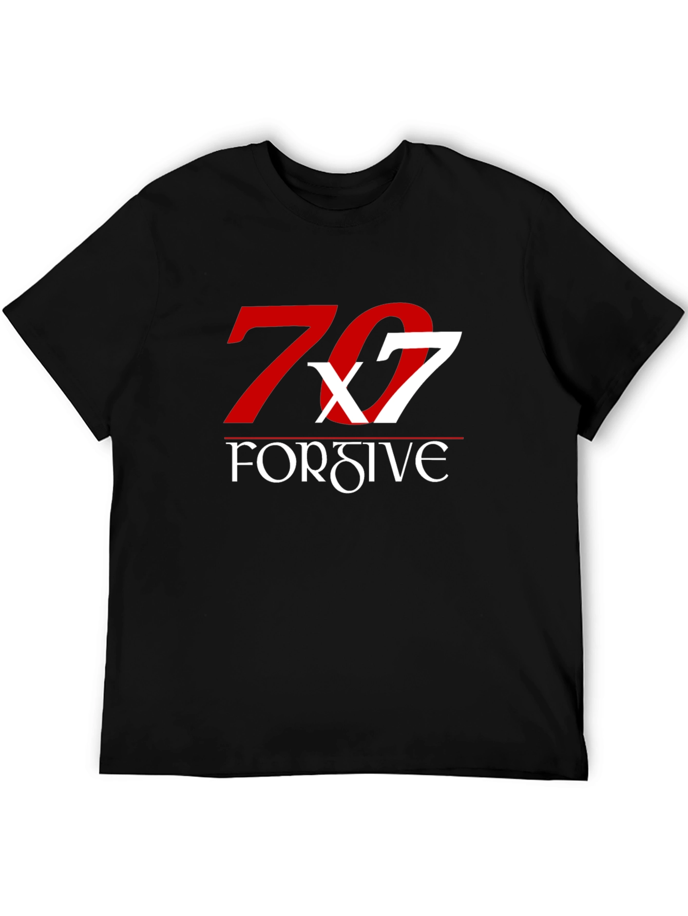 70x7 Forgive Graphic Tee - Soft Black Cotton