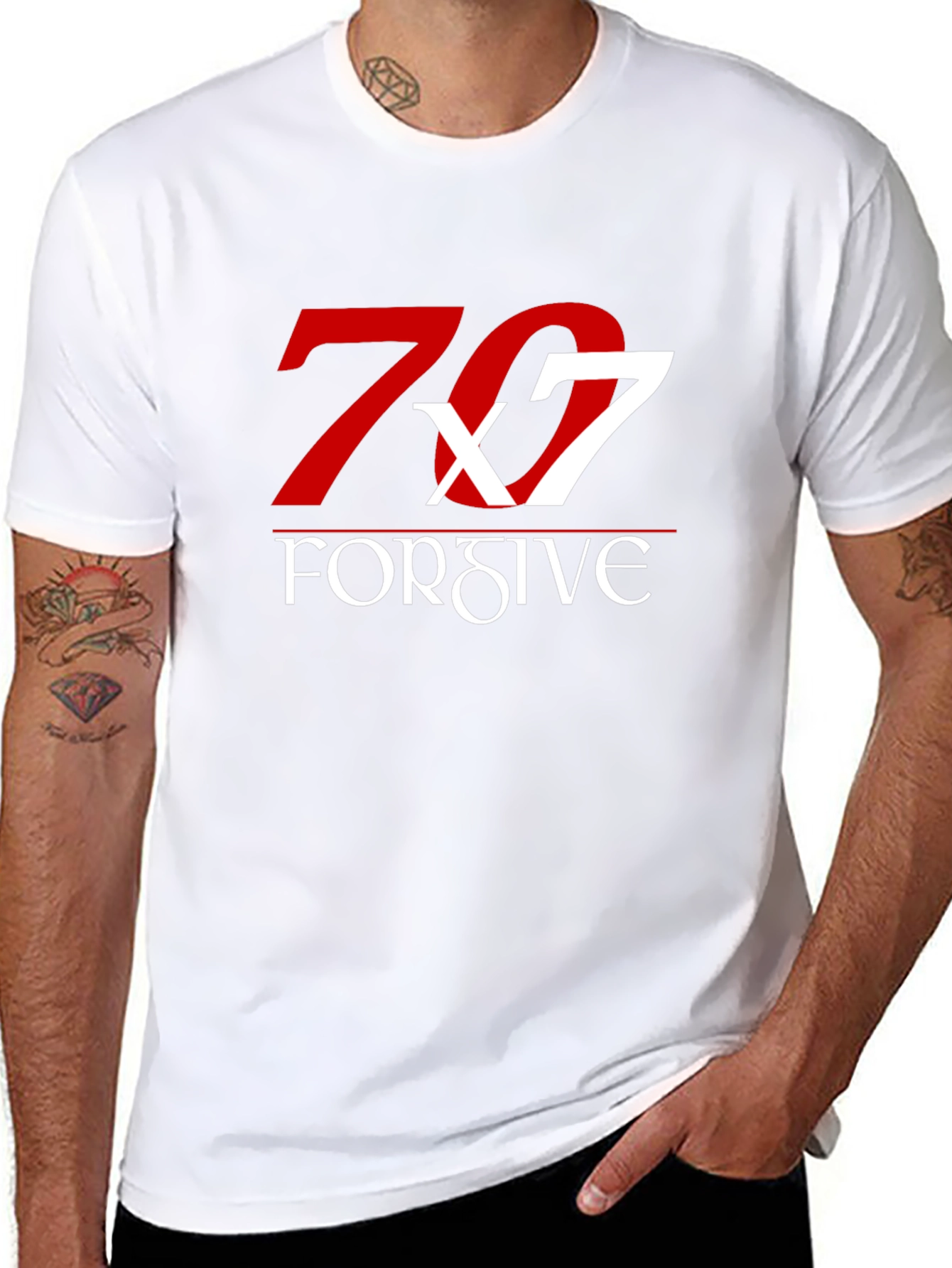 70x7 Forgive Graphic Tee - Soft Black Cotton
