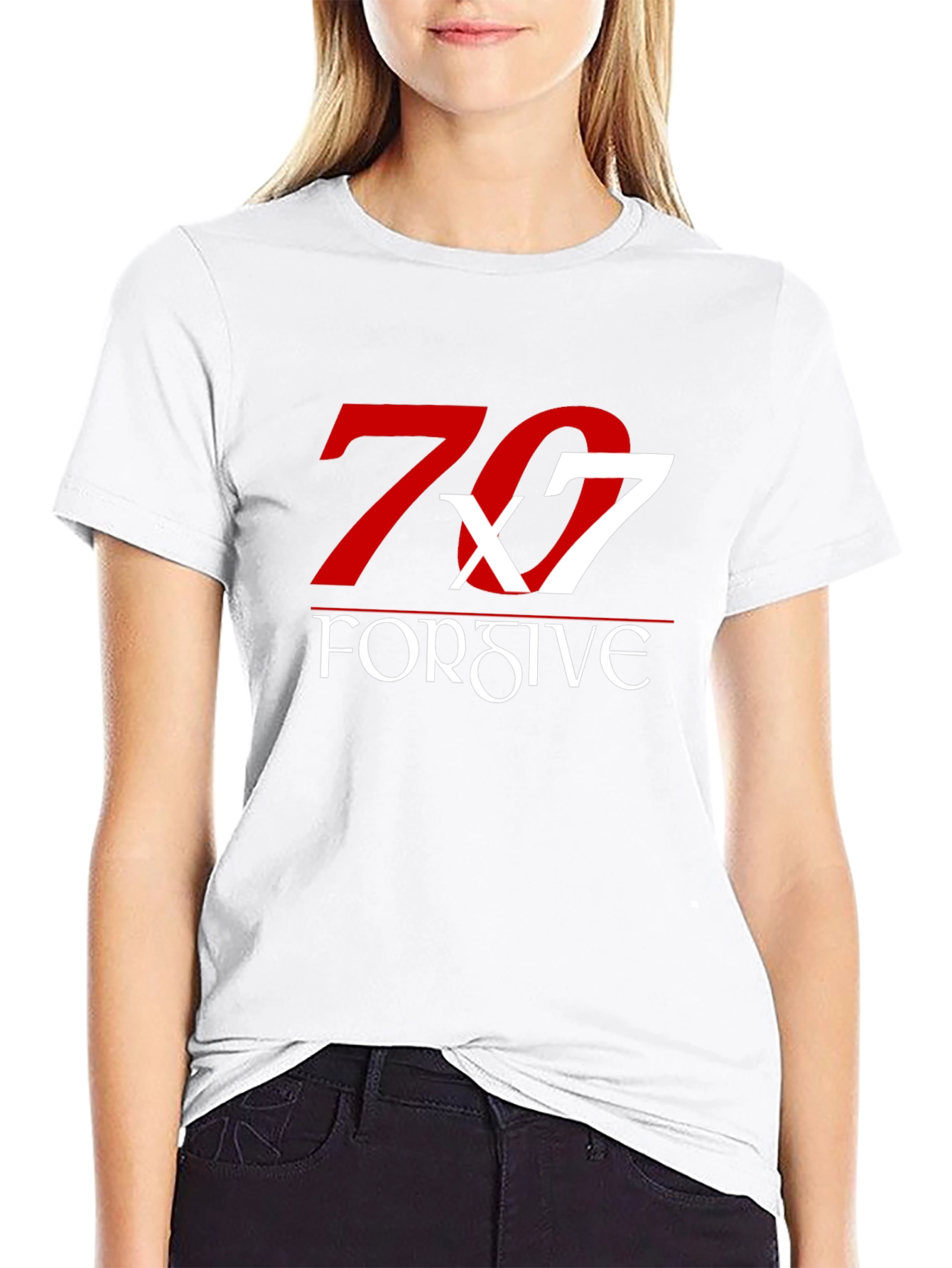 70x7 Forgive Graphic Tee - Soft Black Cotton