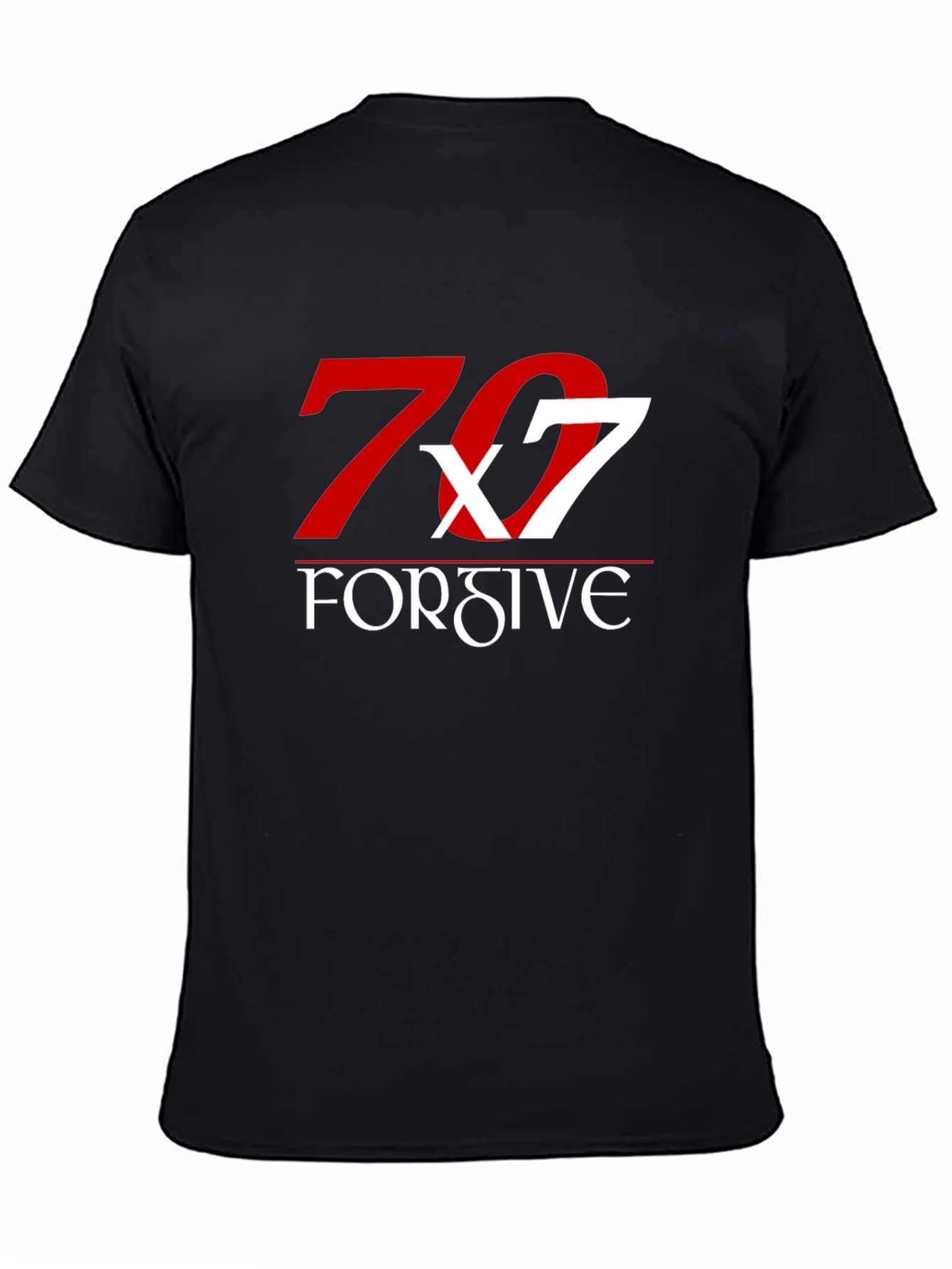 70x7 Forgive Graphic Tee - Soft Black Cotton